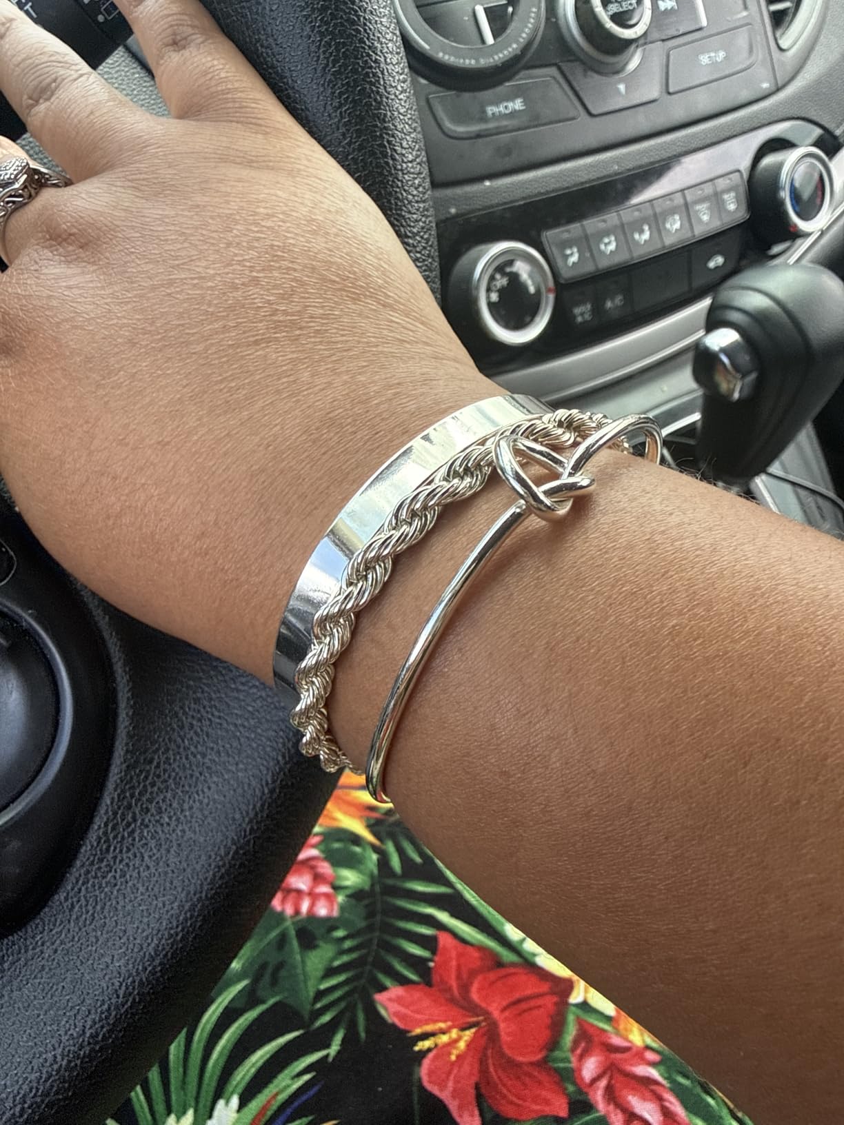 925 Sterling Silver Bracelets for Women Stack, Trendy Tennis Bangle Cuff Jewelry Set 14K Gold Plated, Adjustable Bracelet Set for Wrist Essentials customer photo 1