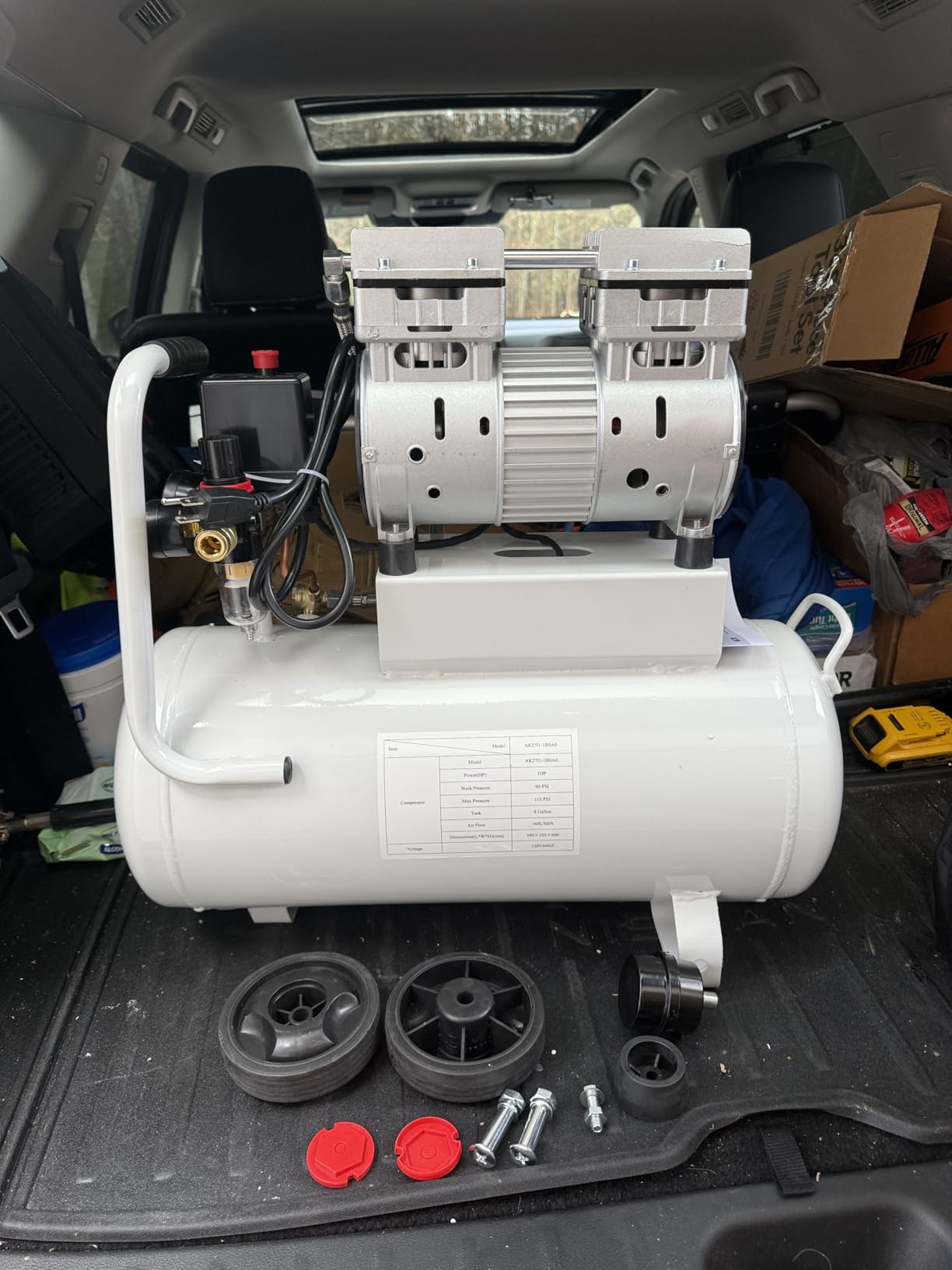Albott 20 Gallon Vertical Air Compressor, 1.8 HP Electric Air Compressor with Copper Motor, 120 PSI Max, Portable Ultra Quiet Tank for Garage, Nailing, Tire Inflation customer photo 1