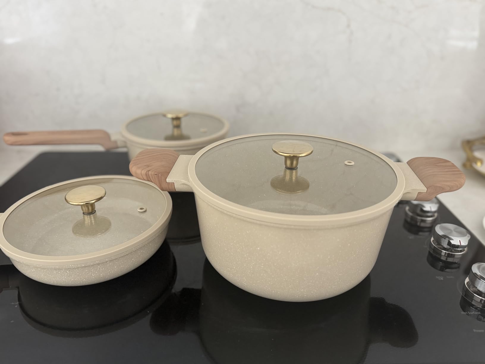 CAROTE 22Pcs Pots and Pans Set Non stick, Ceramic Cookware Set, Non-toxic Kitchen Cooking Set, PFAS and PFOA Free customer photo 1