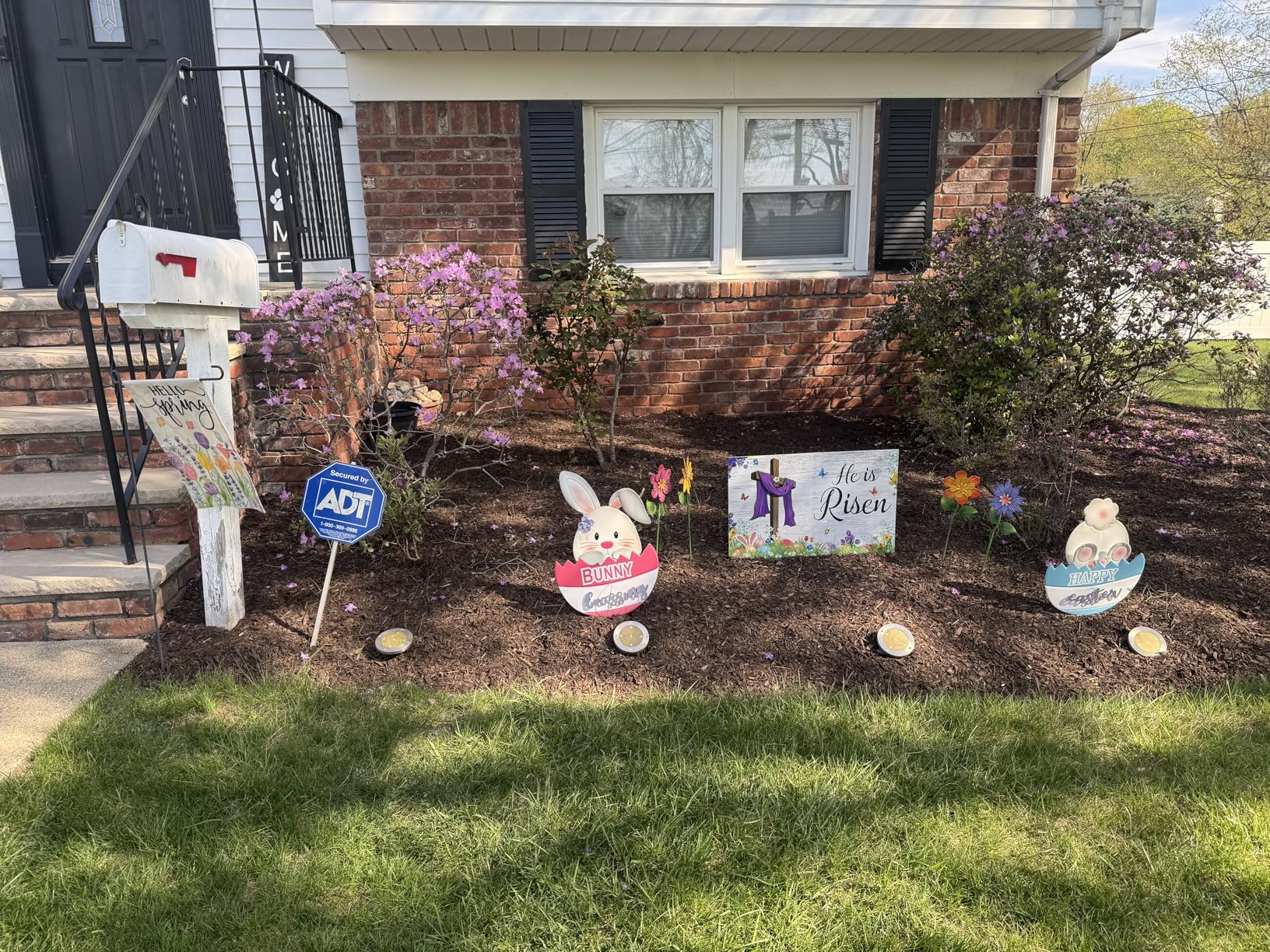 hogardeck Easter Decorations Outdoor, Metal Bunny Carrot Cart Decorative Garden Stakes, Happy Easter Yard Sign for Home Outside Front Porch Lawn Backyard Decor customer photo 1
