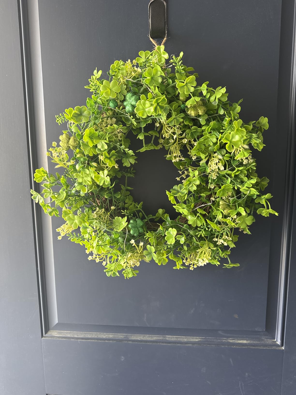 20 Inch Easter Wreaths for Front Door Easter Decorations, Easter Wreath with 20 LED Lights Colorful Eggs Flowers Leaves Berried Spring Wreath Decor for Home Holiday Farmhouse Indoor Outdoor customer photo 1