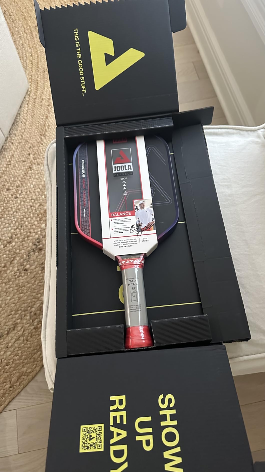 JOOLA Agassi Heat Vision 16mm Pickleball Paddle - New Shape w/Extended Sweet Spot - Textured Carbon Fiber Surface for Spin - SK Film for Less Vibration - USAP Approved - NFC Chip Enabled customer photo 2