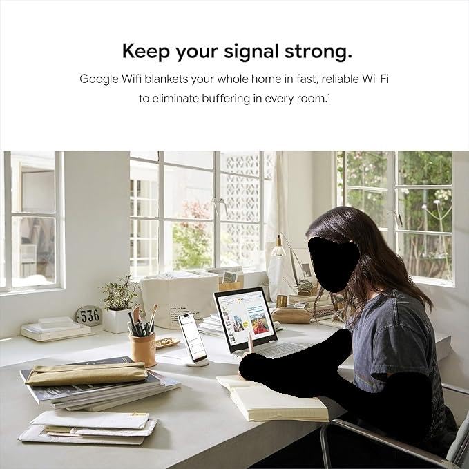 Google WiFi - AC1200 - Mesh WiFi Router System Bundle (3-Pack) - 4500 Sq Ft Coverage - Retail Packaging - Easy Setup, Seamless Signal for Smart Home Devices - Snow customer photo 2