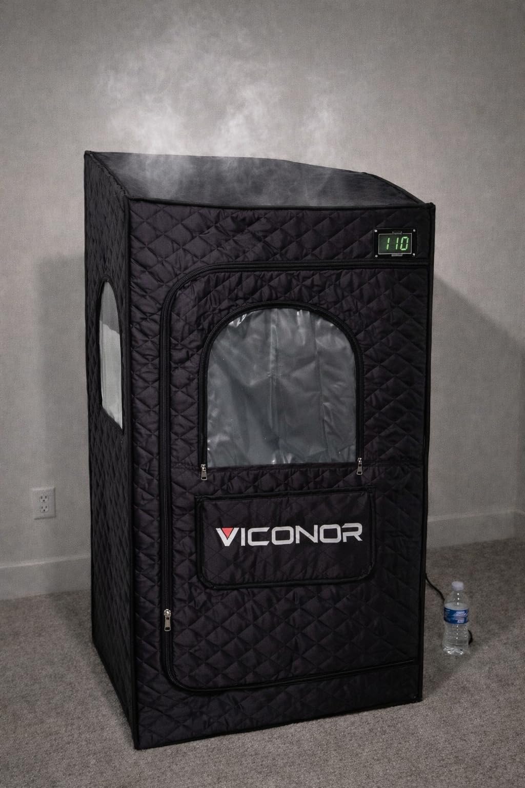 Viconor Infrared Sauna Box, Portable Steam Infrared Sauna Tent with Red Light Therapy for Home, Full Body Steam Indoor Sauna Box for Relaxation, 3L/1200W Steamer, 9 Levels Heat, Timer, Folding Chair customer photo 1