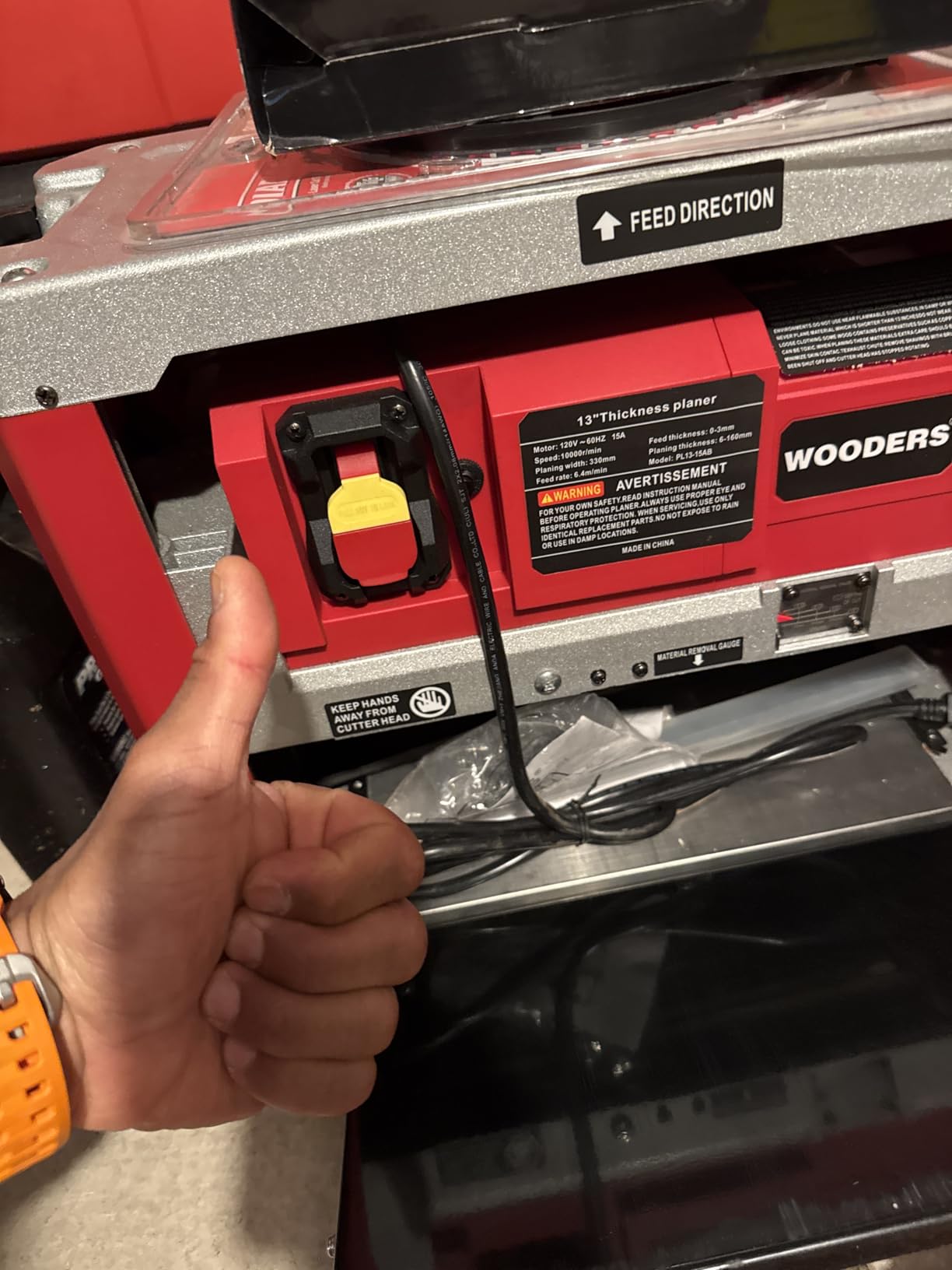 13-Inch Thickness Planer, 15Amp, 2000W, 10000RPM, All Copper Motor, Dual-Blade Cutterhead, Includes 2 Extra Planer Blades, Height Indicator, Overload Protection, for Hard & Soft Wood working customer photo 1