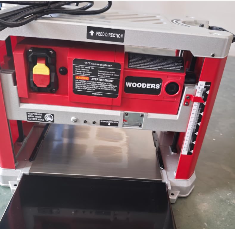 13-Inch Thickness Planer, 15Amp, 2000W, 10000RPM, All Copper Motor, Dual-Blade Cutterhead, Includes 2 Extra Planer Blades, Height Indicator, Overload Protection, for Hard & Soft Wood working customer photo 2