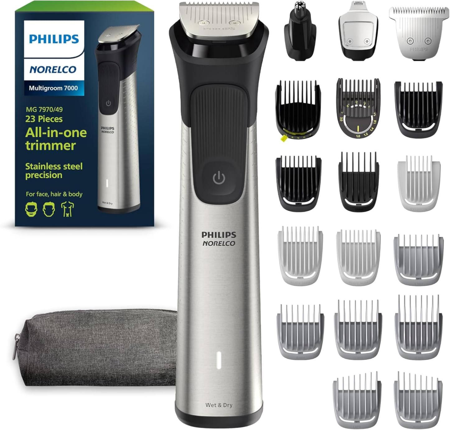 Norelco Philips All-in-One 7000 Series 22-Piece Trimmer - Electric Shaver and Clipper for Face, Beard, Head & Body, Self-Sharpening Full Metal Blades, 28 Length Settings (0.5-16 mm), MG7975/49 customer photo 2