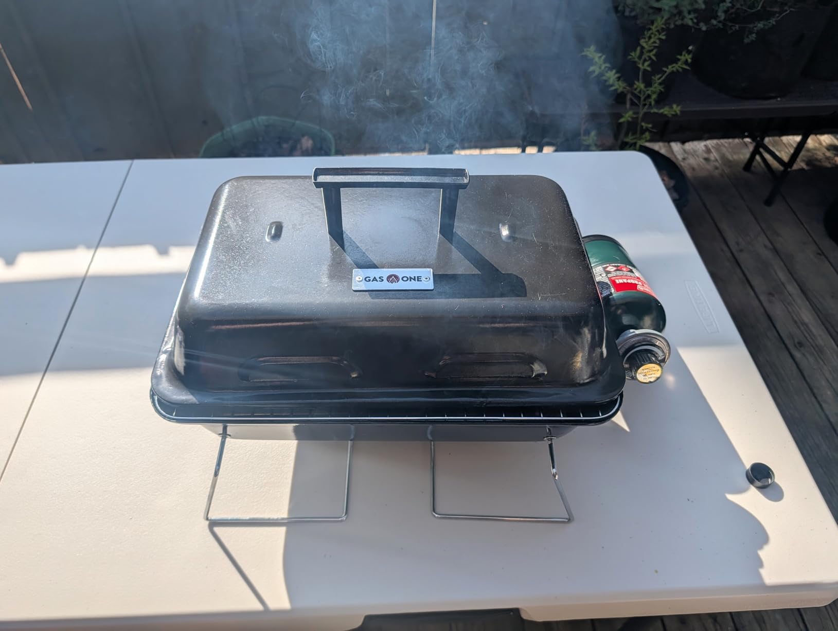 GasOne GPT-25 Propane Burner Gas Grill with Foldable Legs - Portable Grill Propane BBQ Grills with Adjustable Regulator - Heavy Duty Metal Construction - Easy to Assemble, Compact Foldable Design customer photo 1