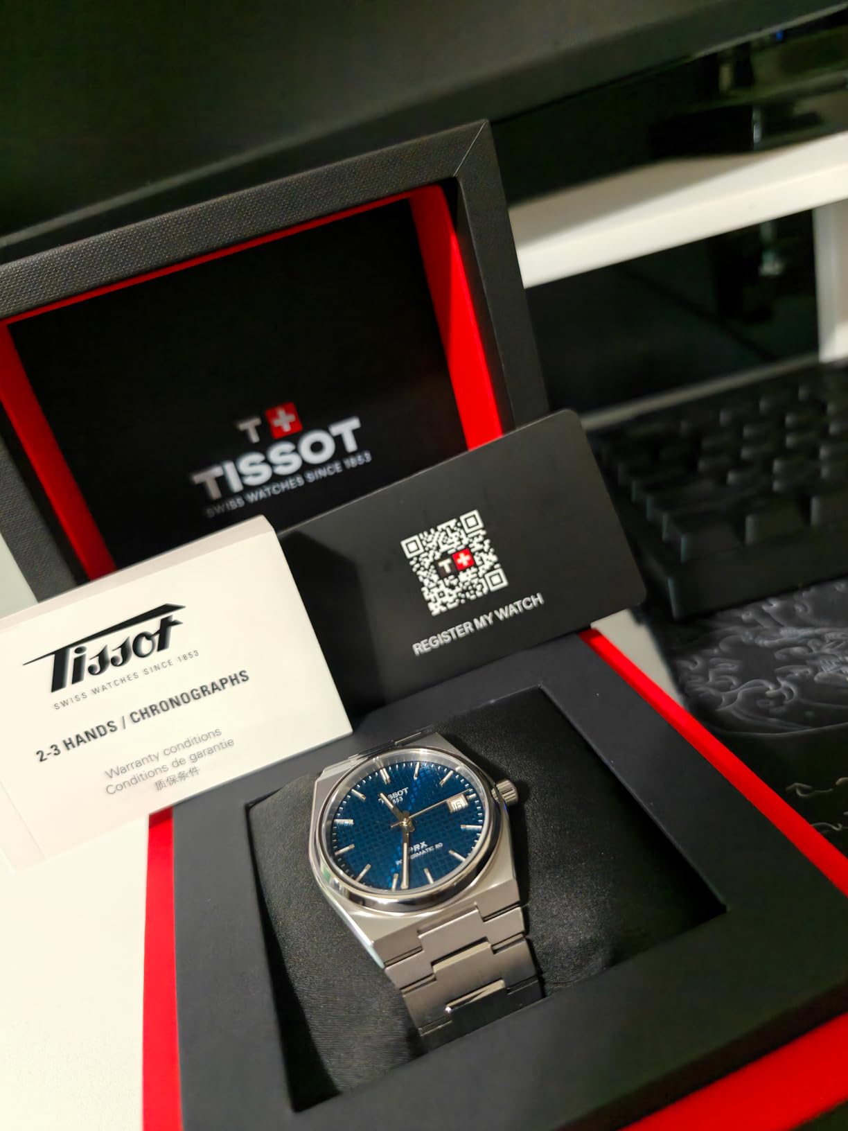 Tissot PRX 38mm, Swiss Automatic Watch for Men, Titanium Case, Blue Dial, T1378074404100 customer photo 1