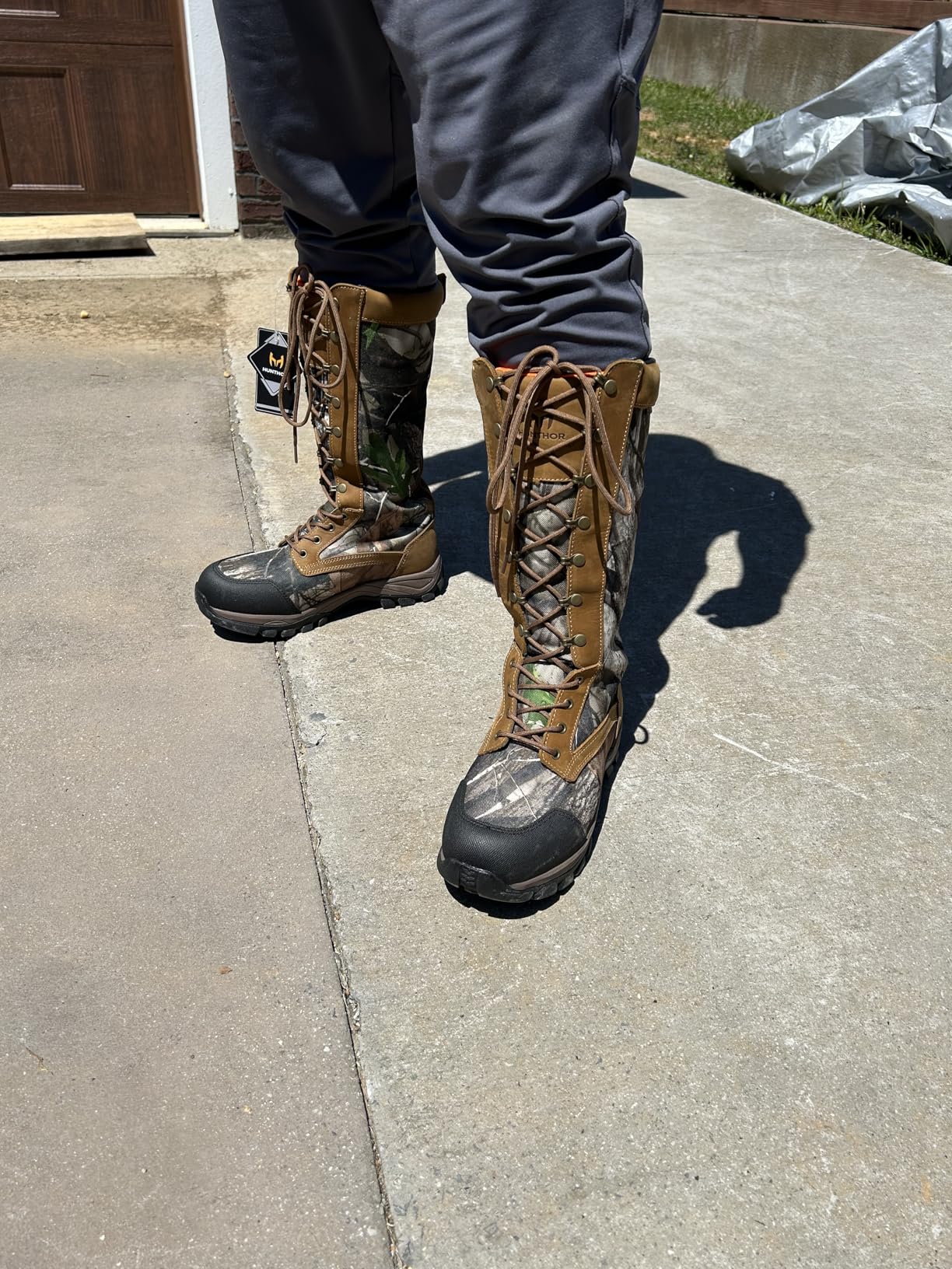 Snake Proof Boots for Men, Waterproof 1000D Oxford Snake Bite Resistant, Tall 16-Inch Knee-High Protection for Hunting, Farm & Field customer photo 1