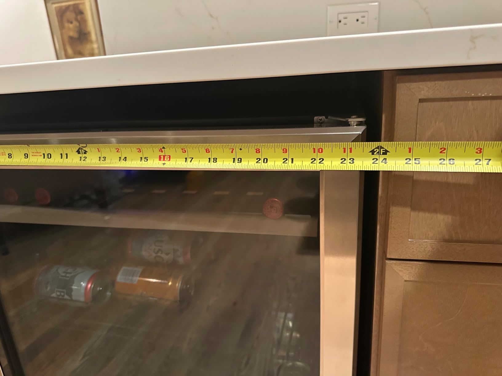 Kalamera 24 inch Wine Fridge Hold 21 Bottles and 75 Cans, Dual Zone Wine and Beverage Refrigerator, Built-In or Freestanding with Blue LED Light customer photo 2
