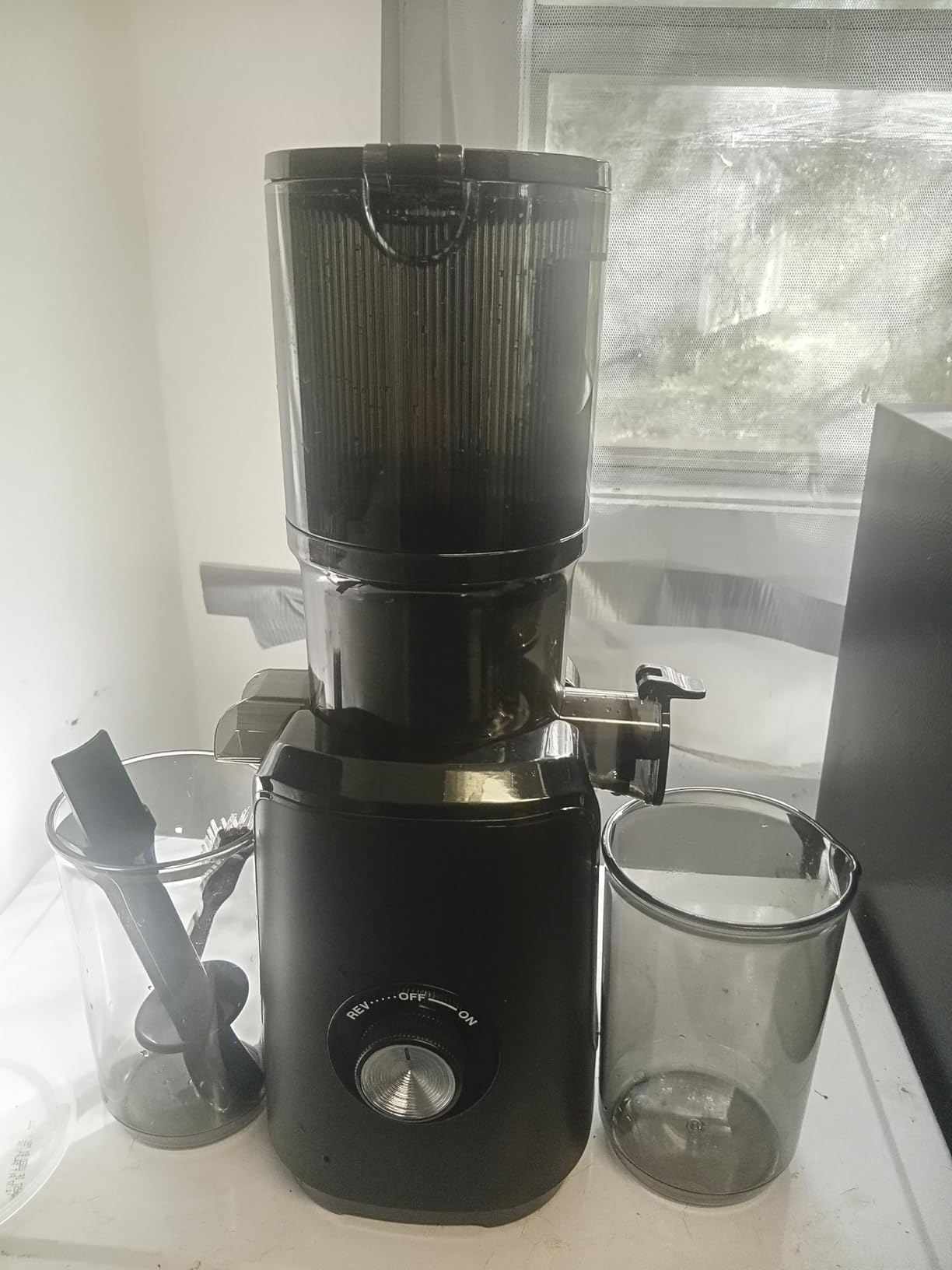 NEWBULIG Cold Press Juicer Machines, Masticating Juicer with High Juice Yield, Reverse Function, Stops Oxidation and Easy to Clean for Vegetables & Fruits, Black customer photo 1