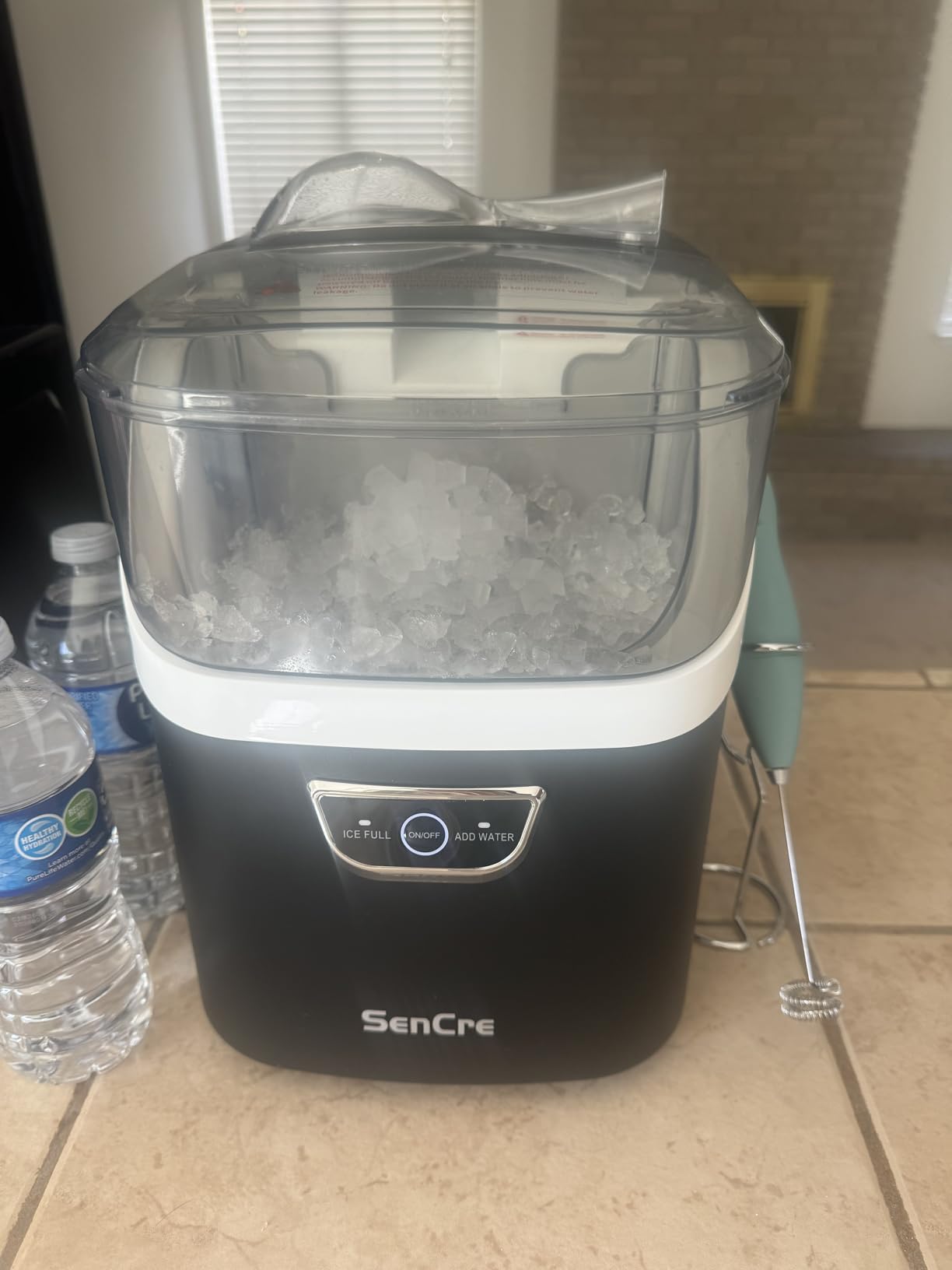 Nugget Ice Maker with Handle, 40lbs/Day Countertop Ice Maker Ready in 5 Mins, Soft Sonic Ice, Auto-Cleaning Ice Makers Portable Ice Machine for Home Kitchen Office Party & Large Families customer photo 1
