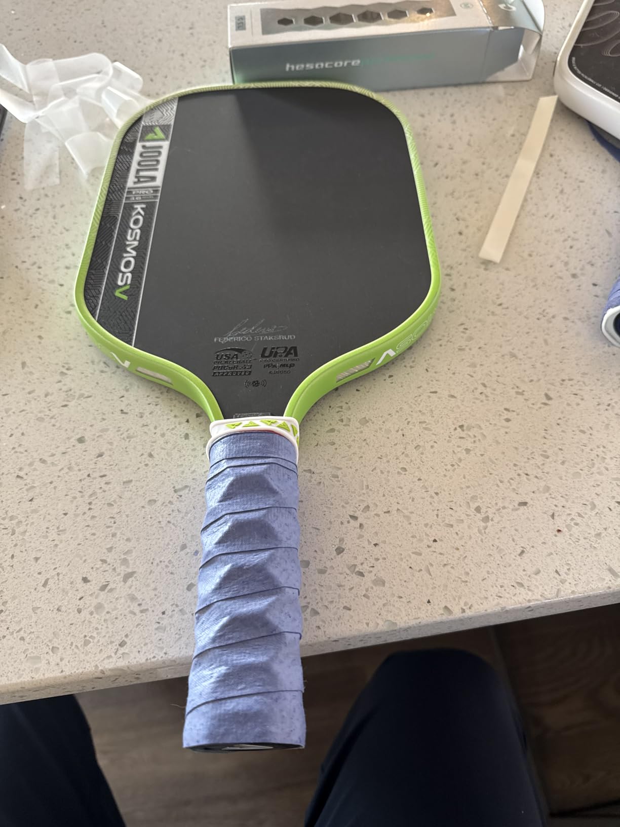 JOOLA Pro V Pickleball Paddle - 14mm/16mm - Raw Carbon Fiber Textured Surface - Enhanced Frame & Propulsion Core, USAPA & UPA-A Certified, NFC Chip Enabled, Premium Control & Lightweight Performance customer photo 1