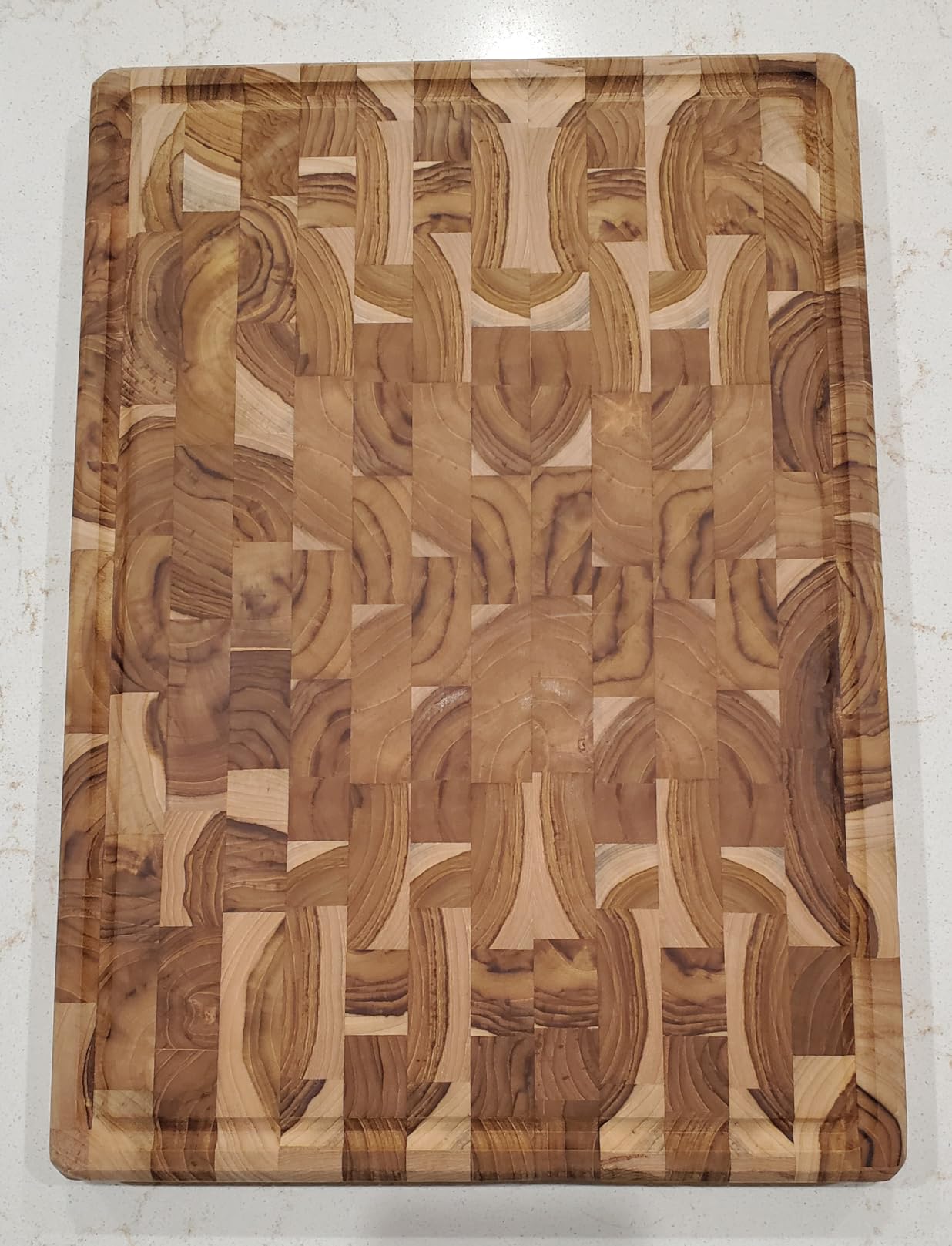 Teak Wood Cutting Boards for Kitchen,Extra Large Butcher Block End Grain Wooden Cutting Board with Juice Groove & Handle XXL Heavy Duty Chopping Charcuterie Meat Carving Board Non Toxic Serving 24