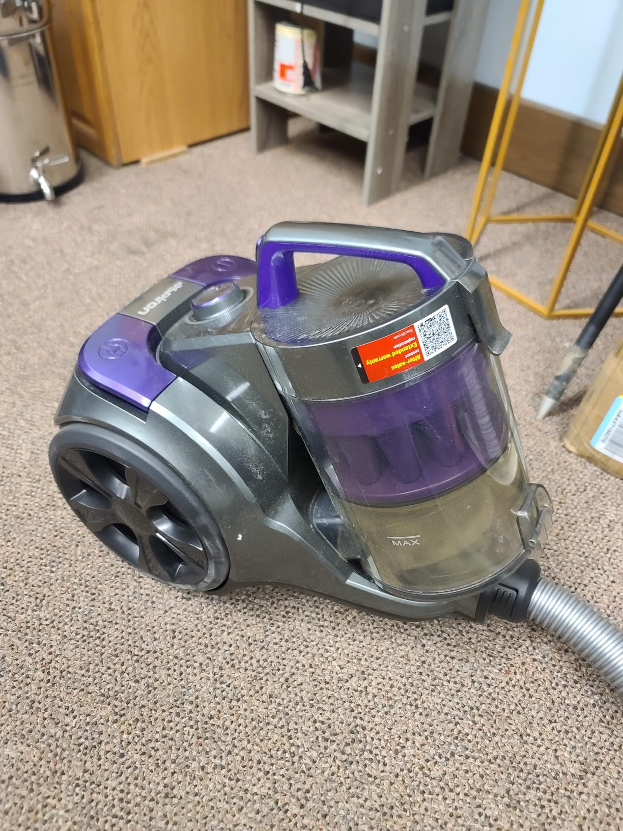 Aspiron 1700W Canister Vacuum Cleaner, 45Kpa Bagless Vacuum Cleaner, Multi-Cyclonic Filtration, 2 Anti-Allergen HEPA Filters, 3.5QT Dust Cup, 4 Tools, No Hair Tangles for Hard Floor, Pet Hair, Azure customer photo 1