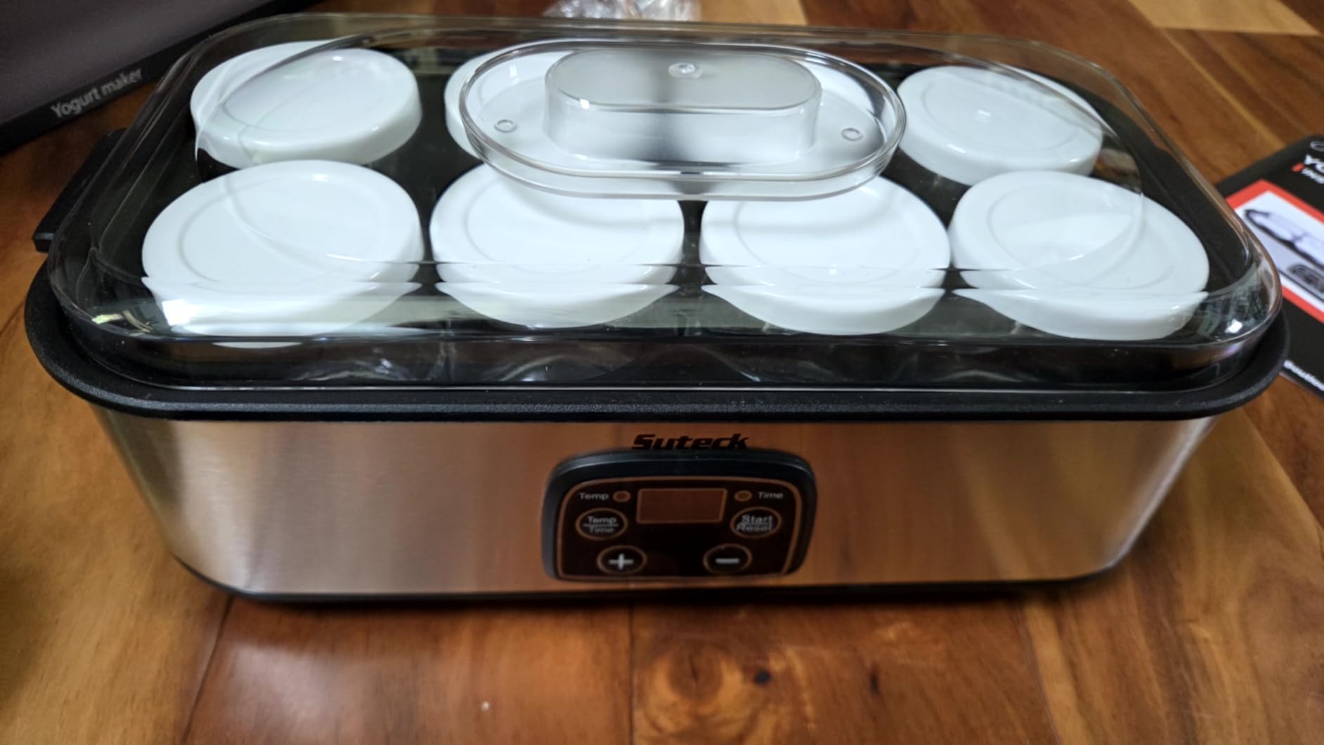HOPERAN Yogurt Maker with Adjustable Time and Temp Control, Yogurt Maker Machine with Automatic Shut-Off & Constant Temper for Homemade Probiotic, Greek Yogurt, BPA-Free (Black Grey, 48 oz/8 Jars) customer photo 2
