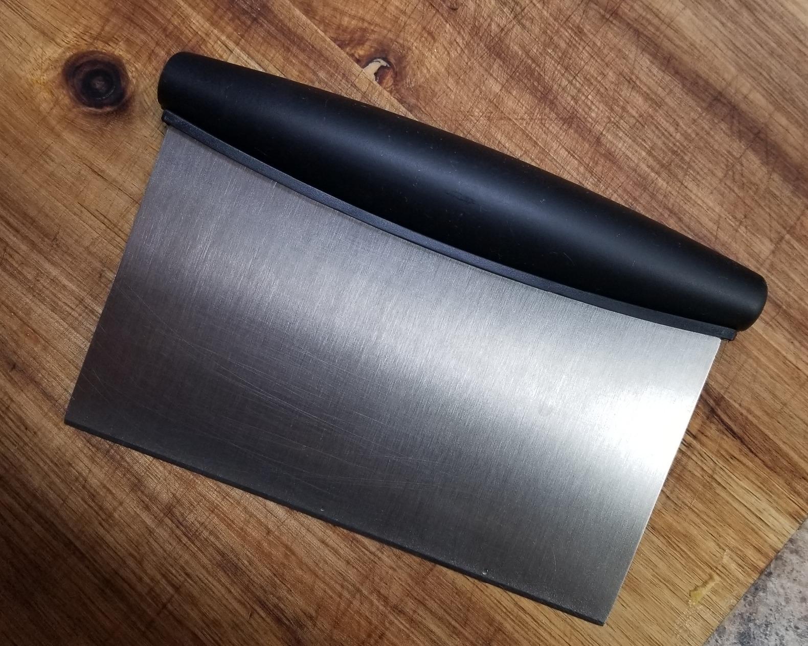 OXO Good Grips Stainless Steel Multi-Purpose Scraper & Chopper, Dough Cutter for Pizza, Bread and Cookie Dough, Multi-Purpose Vegetable Chopper, Dishwasher-Safe Kitchen Essential customer photo 2