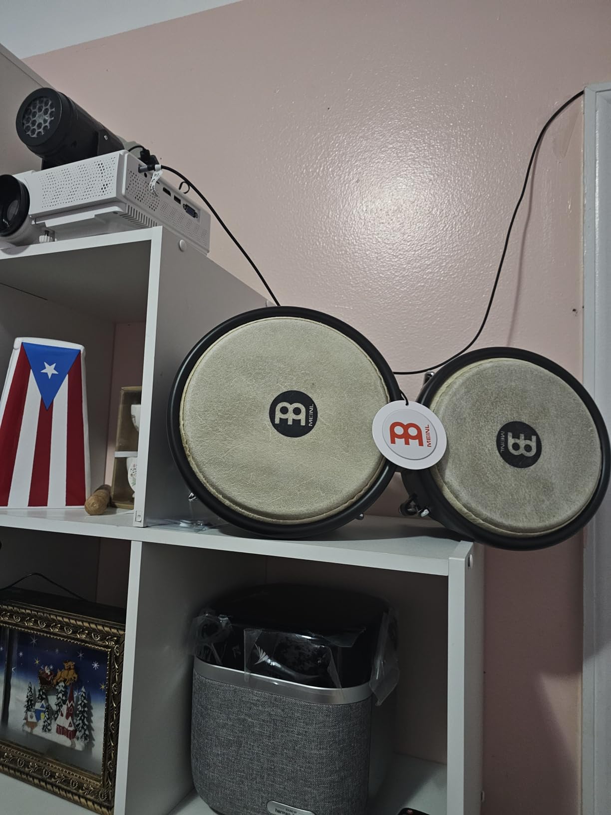 Bongo Drum Set with Durable Synthetic All-weather Shells, Journey Series - NOT MADE IN CHINA - Natural Buffalo Skin Heads, 2-YEAR WARRANTY customer photo 1