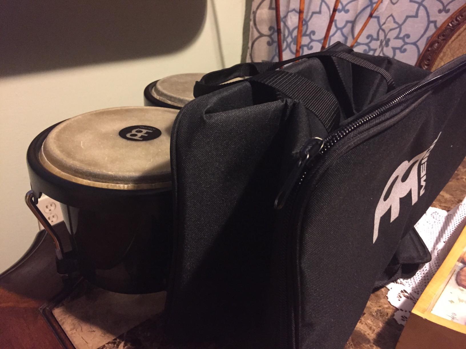Bongo Drum Set with Durable Synthetic All-weather Shells, Journey Series - NOT MADE IN CHINA - Natural Buffalo Skin Heads, 2-YEAR WARRANTY customer photo 2