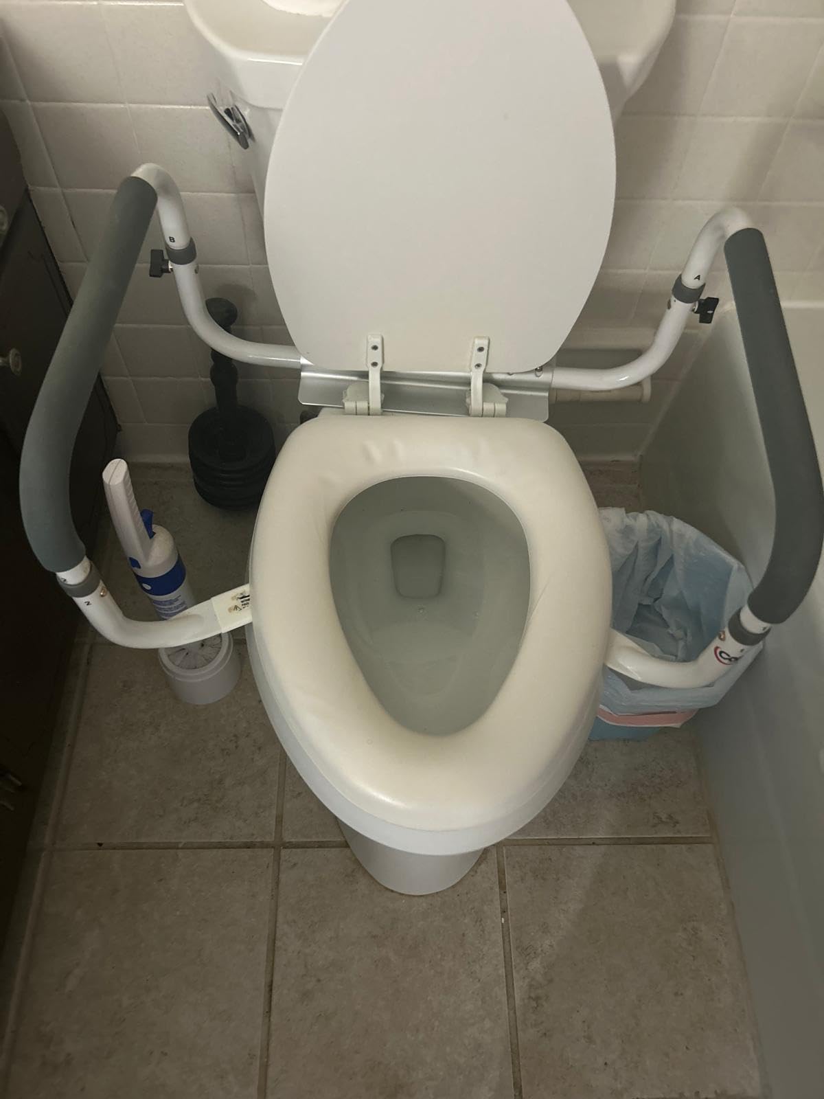 Carex Toilet Safety Frame - Toilet Safety Rails With Adjustable Width - Toilet Rails For Elderly, Handicap, Home Health Care Equipment After Surgery, Supports 300lbs customer photo 2