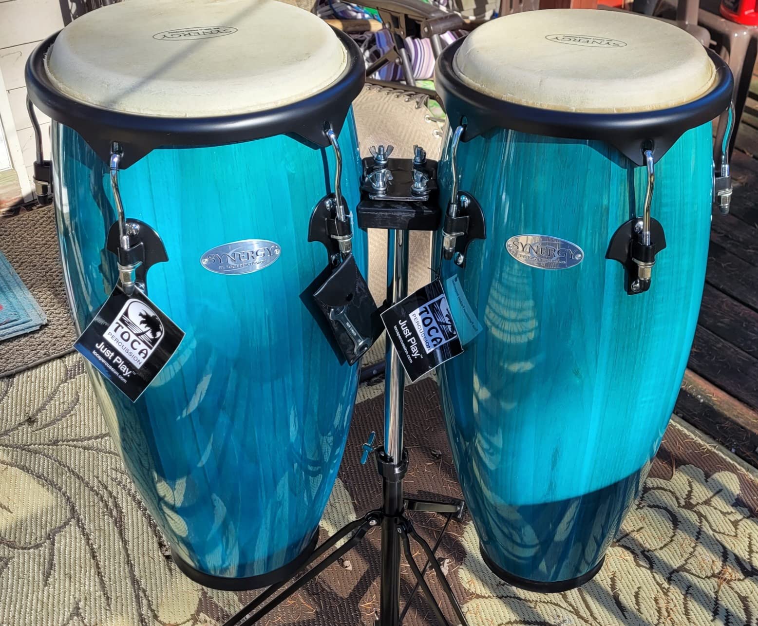 Toca 2300BB Synergy Series Conga Drum Set, Bahama Blue customer photo 1