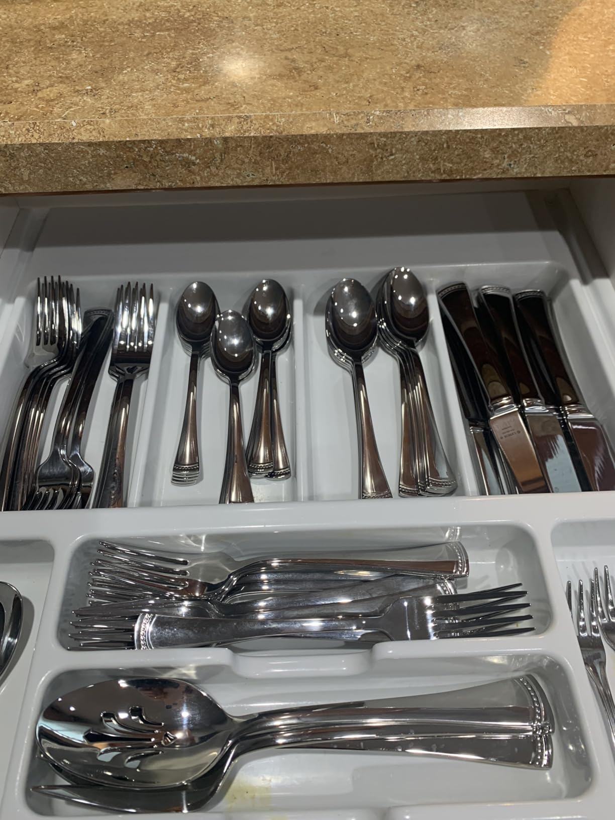 Lenox Silverware Set For 12, Portola 65-Piece Flatware Set with Serving Utensils, Service For 12, 18/10 Stainless Steel Flatware, Dishwasher Safe, Knives Spoons and Forks customer photo 2
