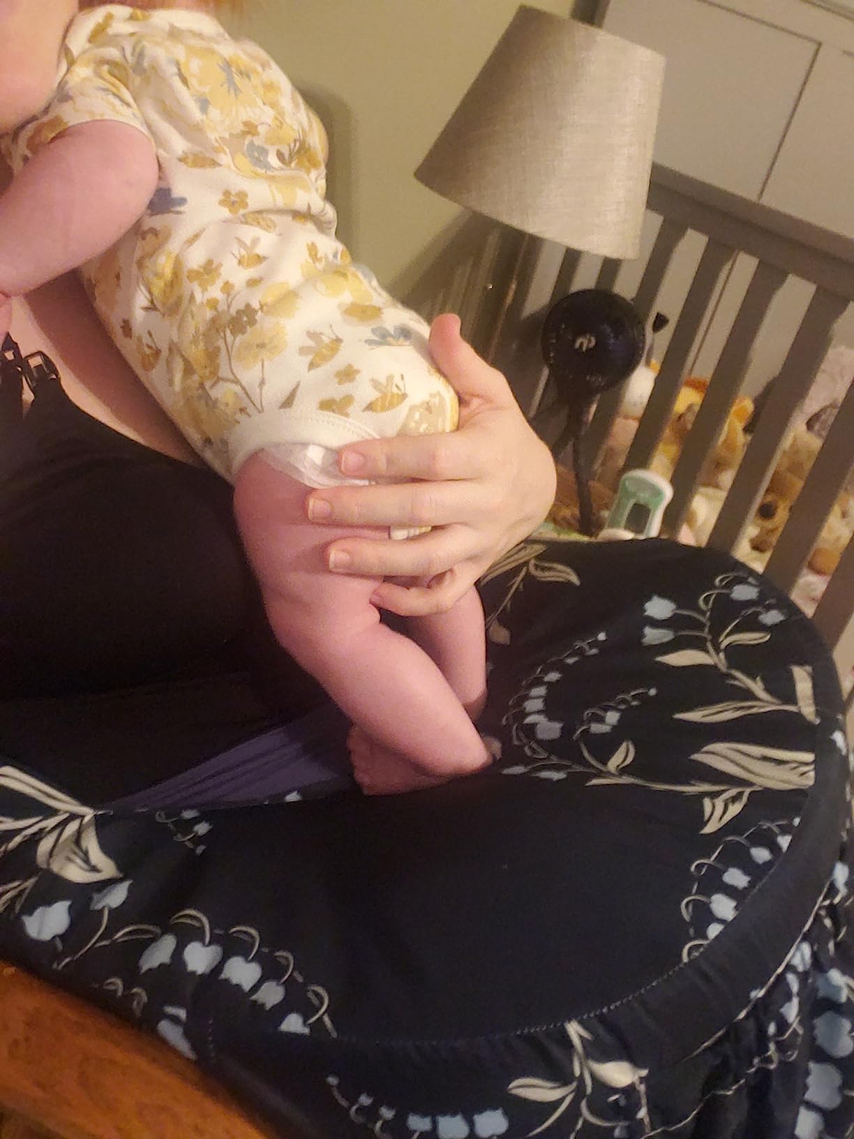 My Brest Friend Original Nursing Pillow Enhanced Ergonomics Essential Breastfeeding Pillow Support For Mom & Baby W/ Convenient Side Pocket, Double Straps & Slipcover, Navy Bluebells customer photo 2