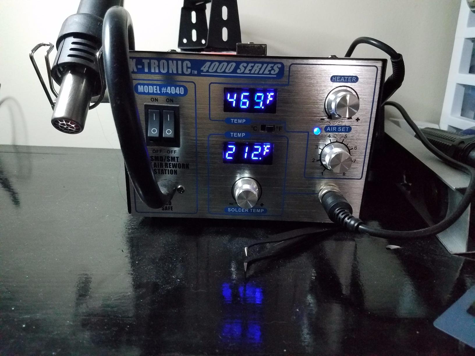 X-Tronic 4040-XTS Hot Air Rework and Soldering Iron Station - Complete Kit: Solder Iron Holder, 10 Extra Tips, 4 Hot Air Nozzles, Extra Heating Elements, Tweezers, IC Popper and 5X Mag Lamp customer photo 1