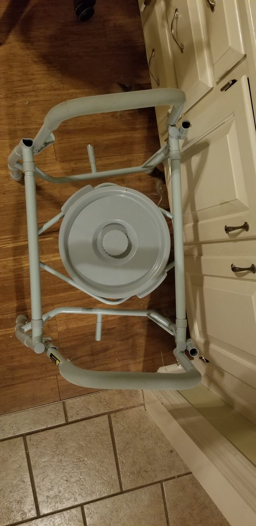 Drive Medical 11125PKSD-1 Commode Chair for Toilet with Padded Seat and Arms, Gray customer photo 2