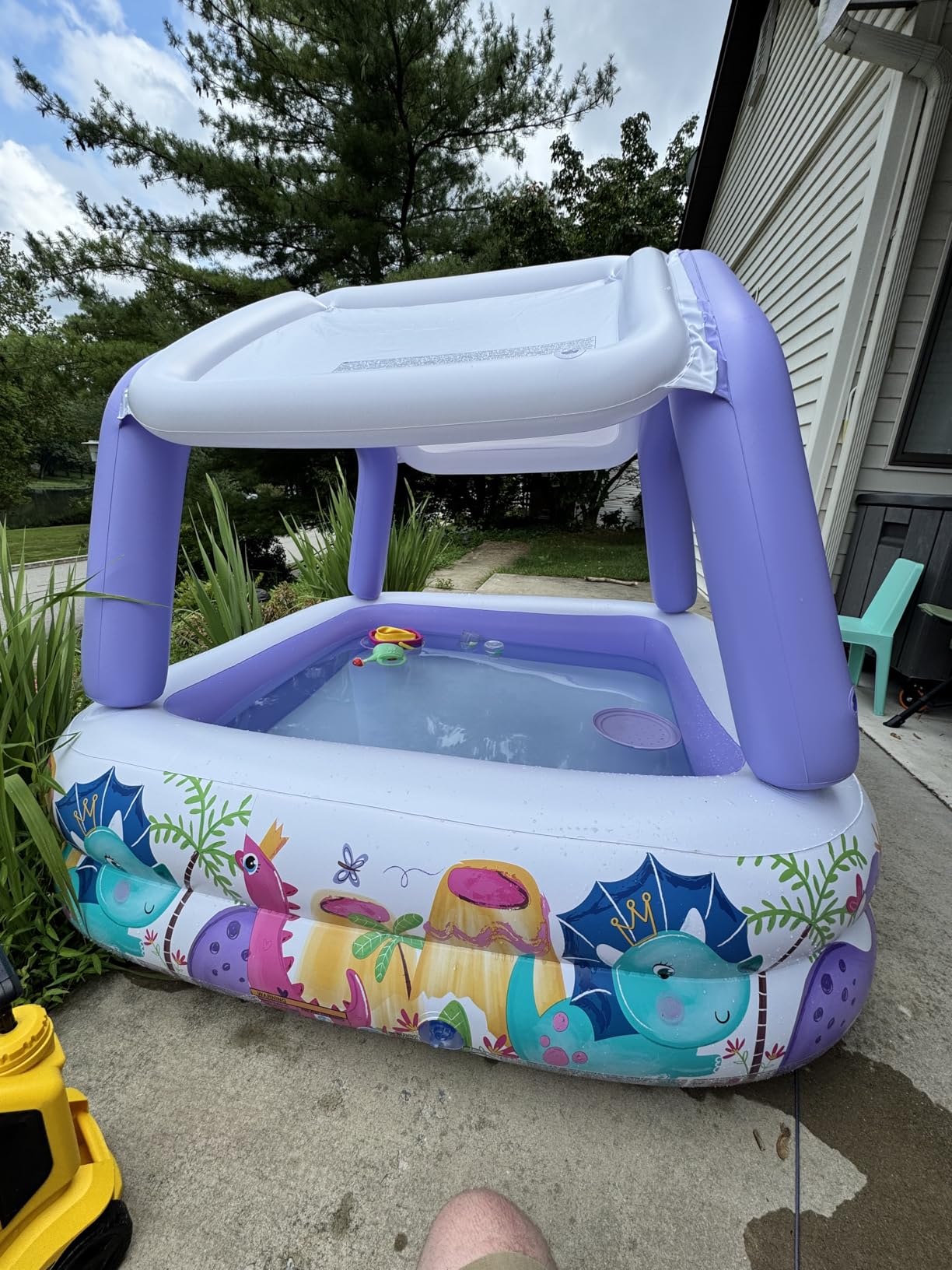Intex 57470EP Sun Shade 5 Foot Square Inflatable Durable 10 Gauge Vinyl Kiddie Pool with Ocean Scene and Canopy for Ages 3 Years and Up customer photo 1