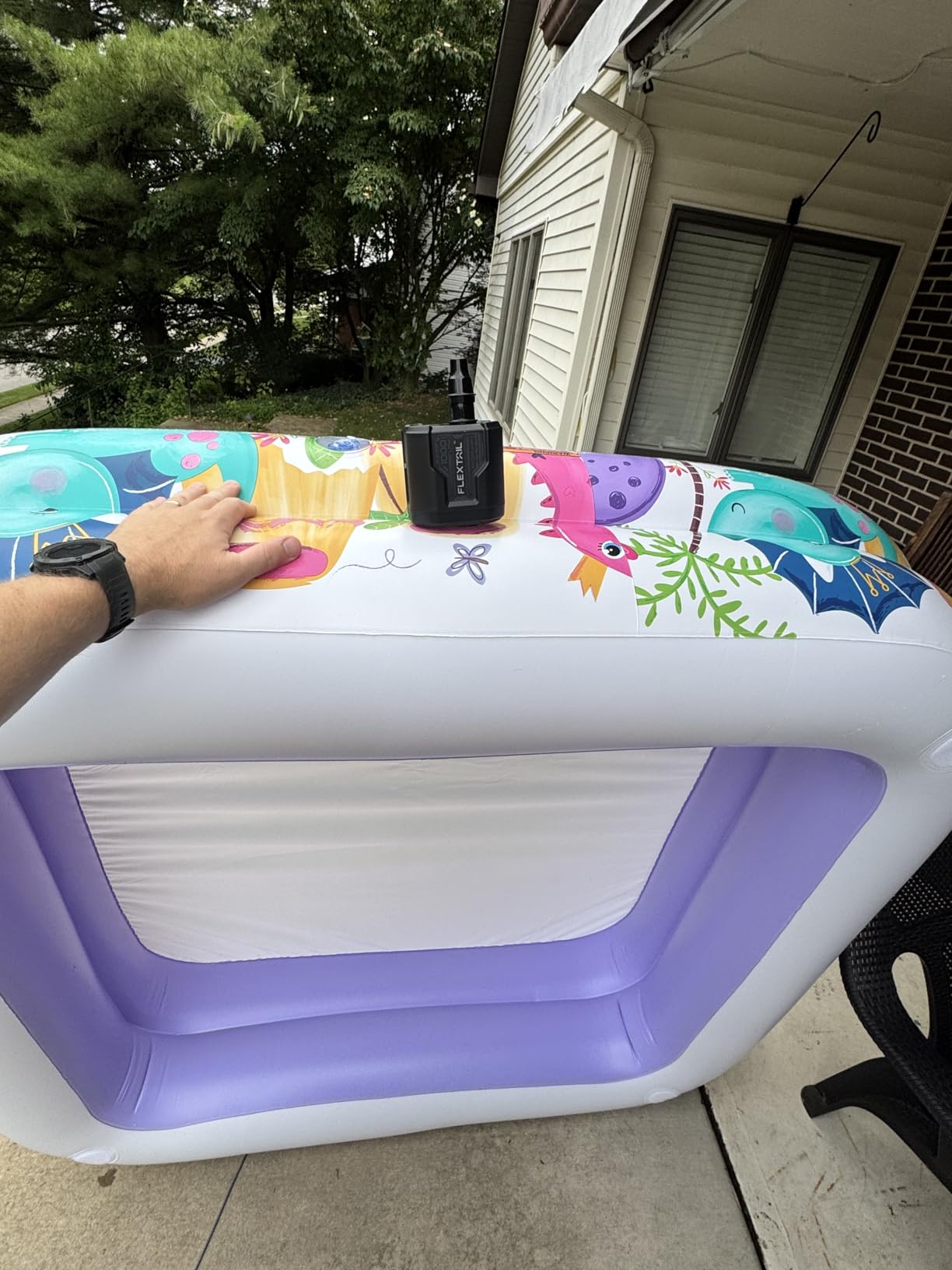 Intex 57470EP Sun Shade 5 Foot Square Inflatable Durable 10 Gauge Vinyl Kiddie Pool with Ocean Scene and Canopy for Ages 3 Years and Up customer photo 2