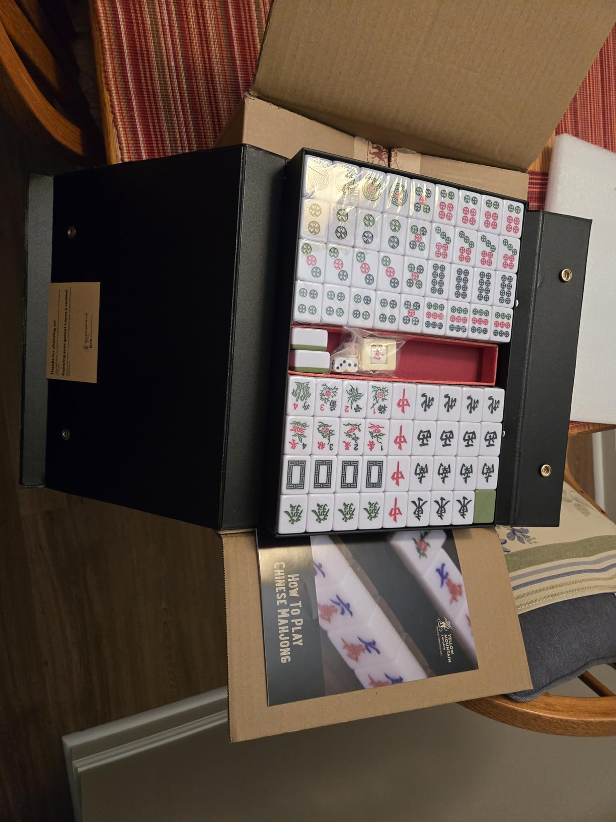 Yellow Mountain Imports Chinese Mahjong Set - Rouge Heritage - 146 Medium Tiles, Professional Set for Chinese-Style Play [中式麻將 專業套裝] customer photo 1
