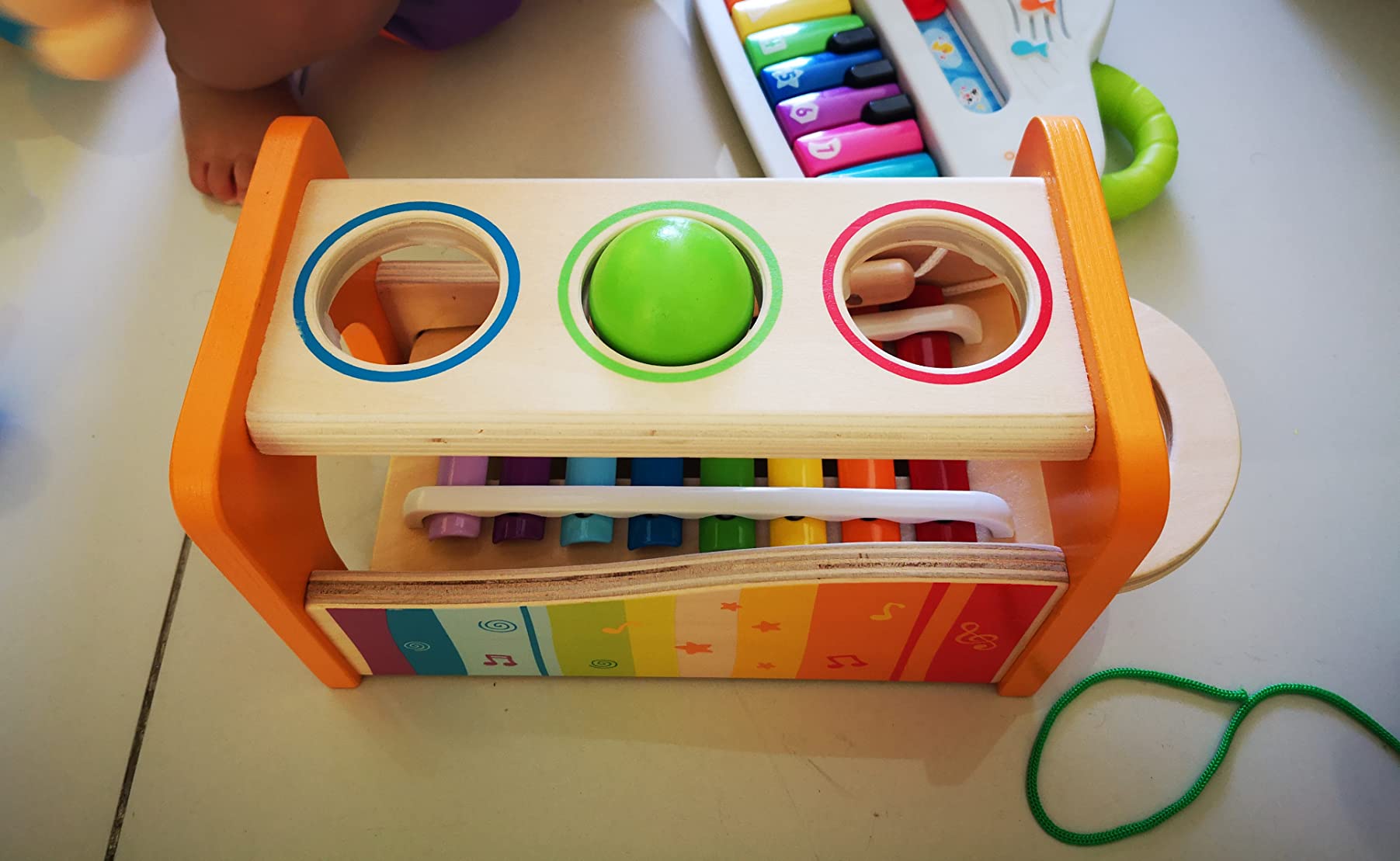 Hape Pound & Tap Bench with Slide Out Xylophone - Award Winning Durable Wooden Musical Pounding Toy for Toddlers customer photo 2