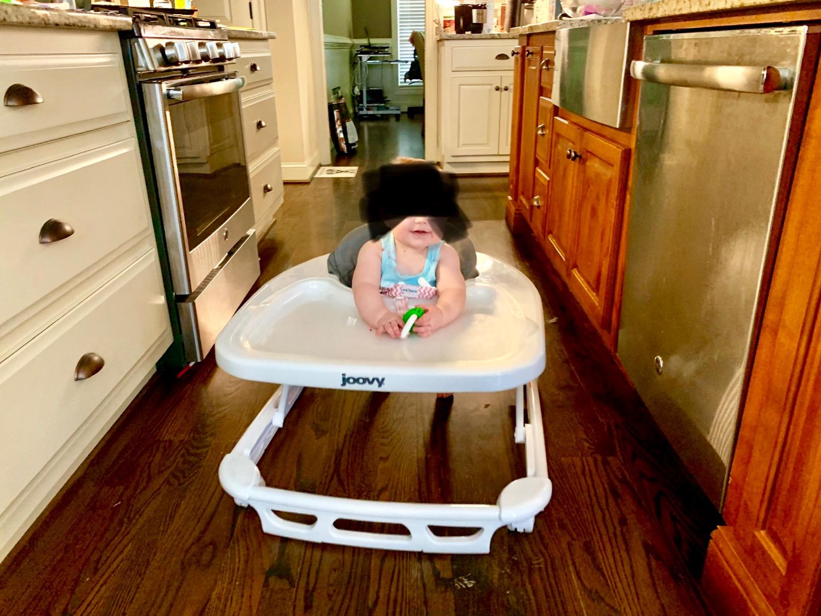 Joovy Spoon Baby Walker & Activity Center Featuring Three Adjustable Heights, Extra-Large Tray, and 30 lb Weight Capacity - JPMA Safety Certified, Charcoal customer photo 2