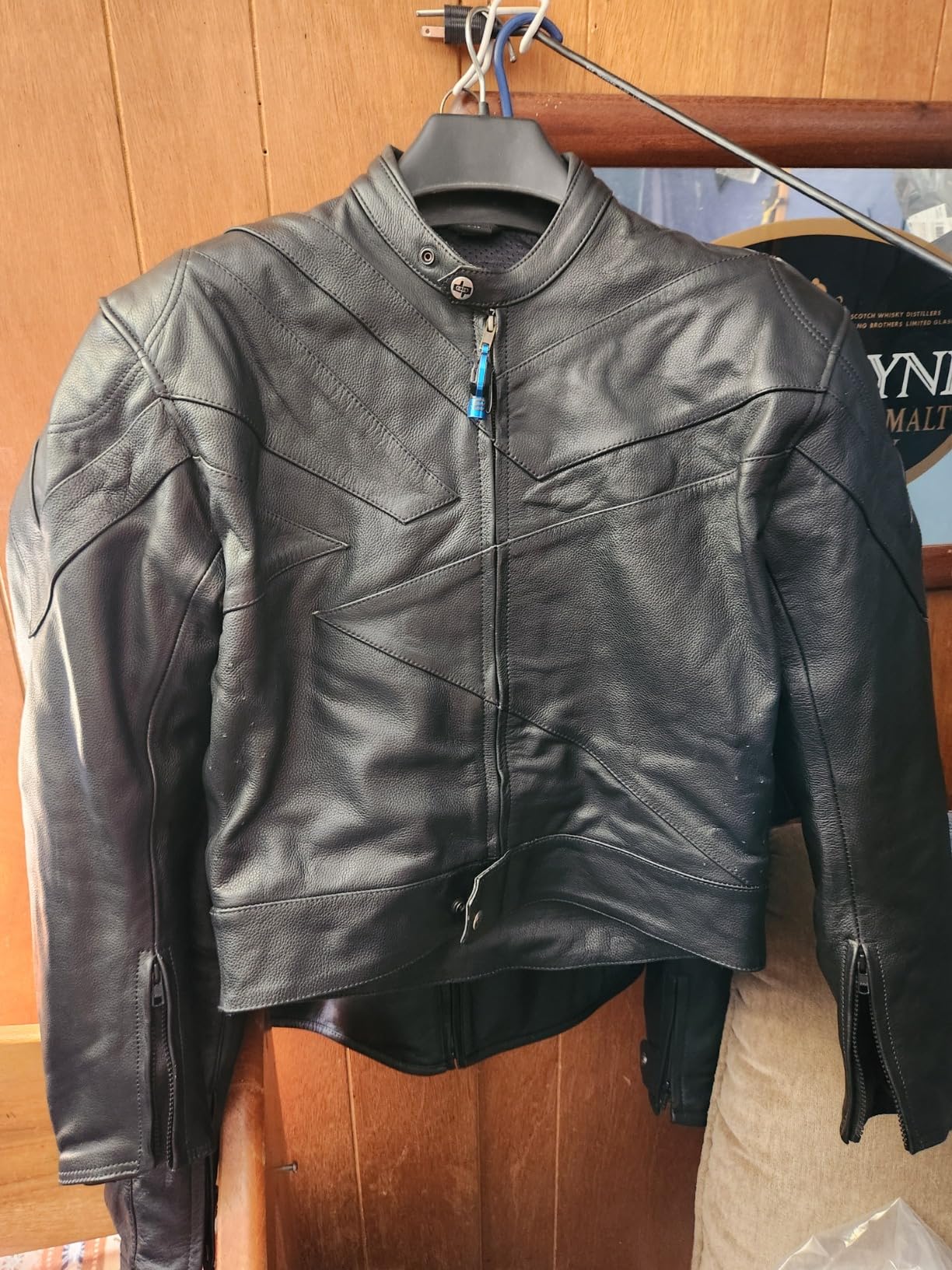2pc Motorcycle Riding Racing Track Suit w/padding All Leather Drag Suit Black customer photo 2