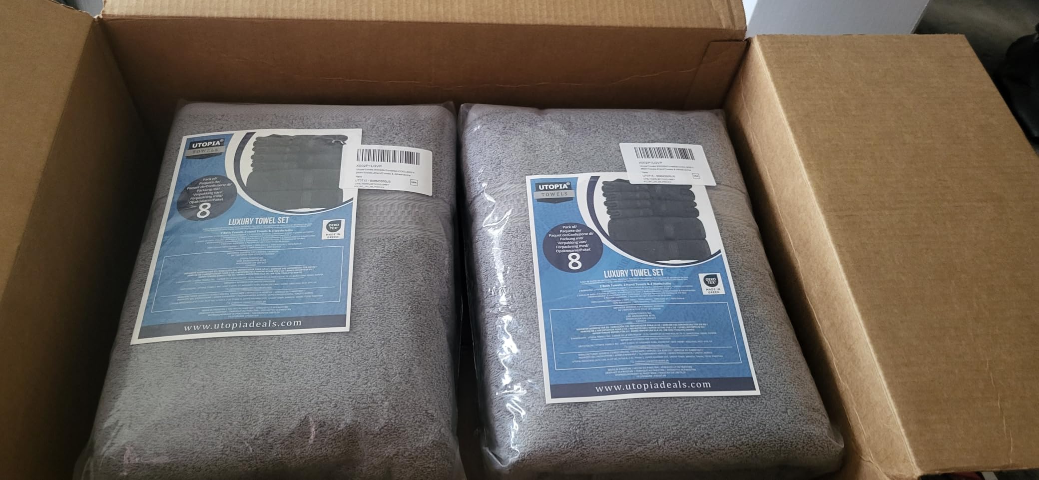 Utopia Towels 8 Piece Luxury Towel Set - Majestic Plush, Super Absorbent & Quicker-to-Dry, Thick 100% Ring Spun Cotton Towels for Bathroom, Spa & Hotel - 2 Bath, 2 Hand, 4 Washcloths, Grey customer photo 2