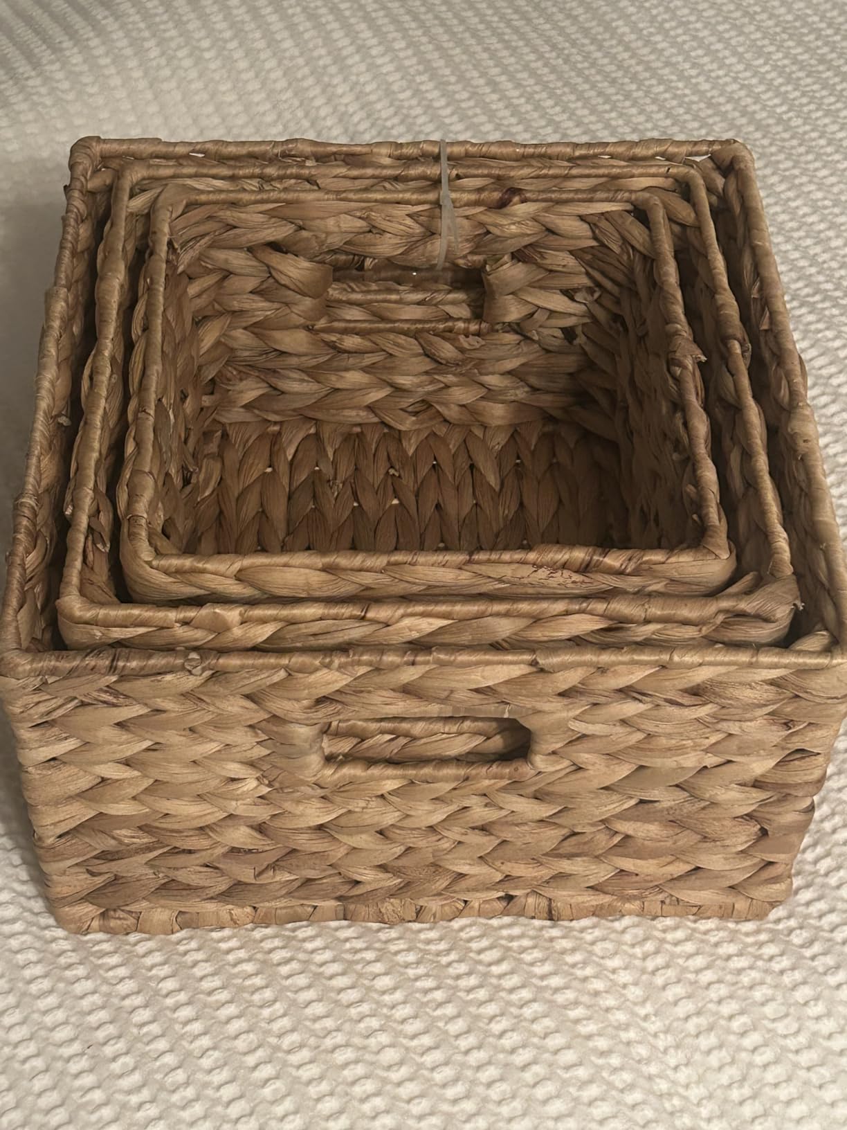 Honey-Can-Do Banana Leaf Storage Baskets, Water Hyacinth Woven Basket, Decorative Baskets for Shelves, Basket for Gifts, Closet, Pantry, and Home Organization, Set of 3, Multi-Size customer photo 2
