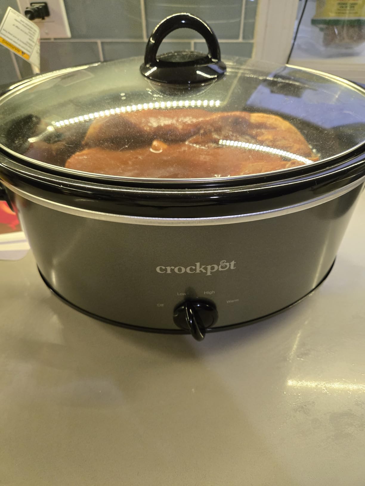 Crock-Pot 7-Quart Manual Slow Cooker, Family Size Serves 8+ People & Fits 6-lb Roast, Removable Stoneware with Warming Setting, Dishwasher Safe, Charcoal customer photo 1
