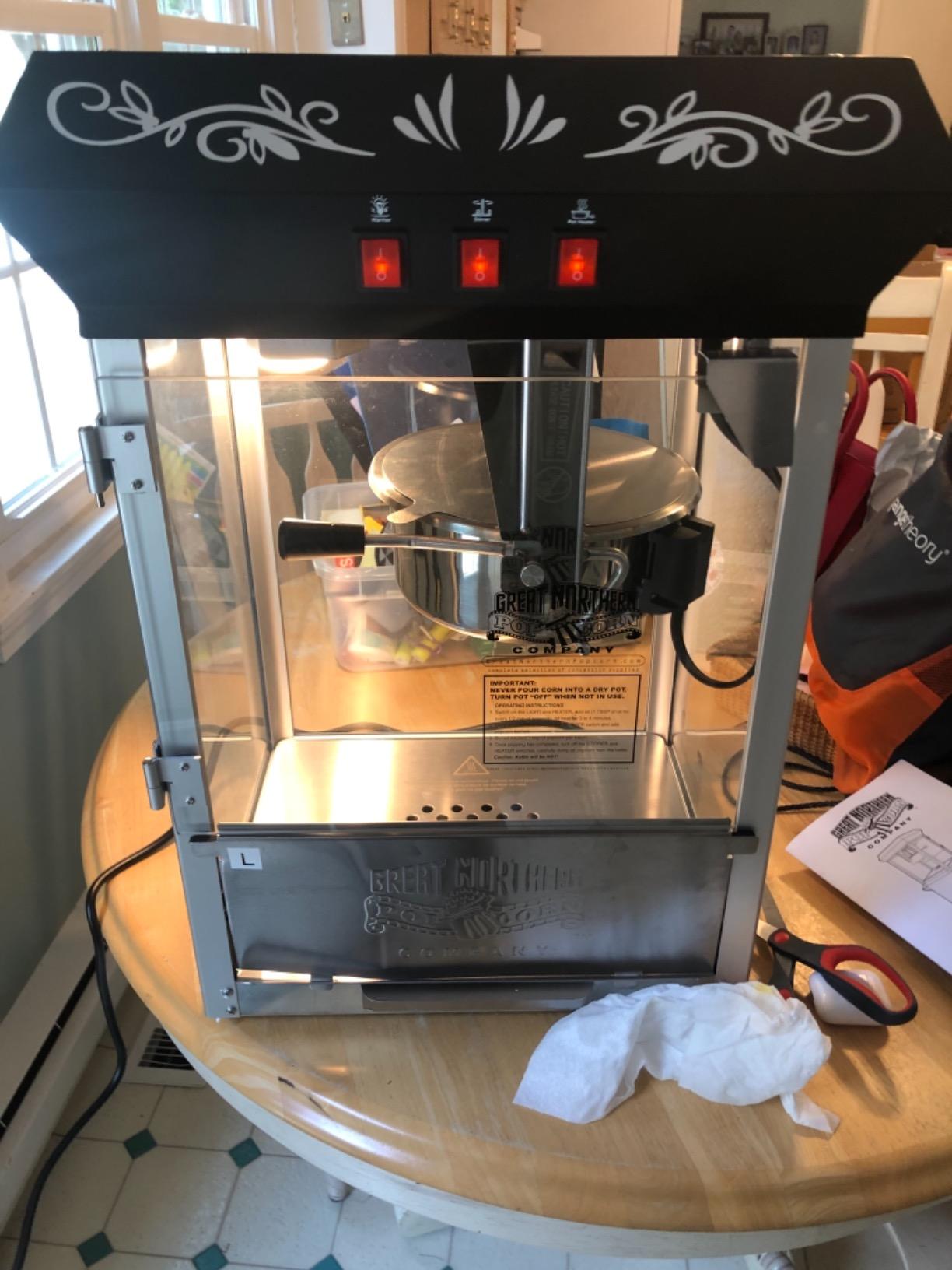 Good Time Popcorn Machine - 3-Gallon Popper with Steel Kettle, Old Maids Drawer, Warming Tray, and Scoop for Home by Great Northern Popcorn (Red) customer photo 2