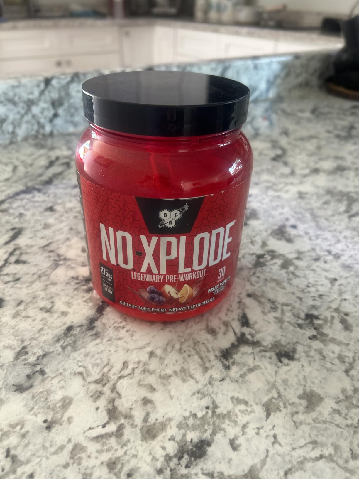 BSN N.O.-XPLODE Pre Workout Powder, Energy Supplement for Men and Women with Creatine and Beta-Alanine, Fruit Punch, 30 Servings, 1.2 Pound (Packaging May Vary) customer photo 1