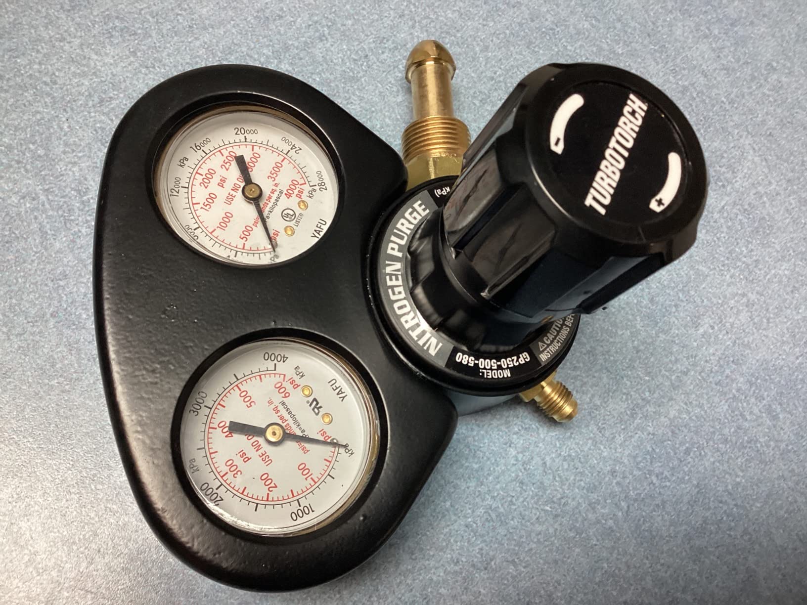 TurboTorch 0386-0875 G Series Nitrogen Purge Regulator, Low Profile Design, Easy Grip Knobs, 2