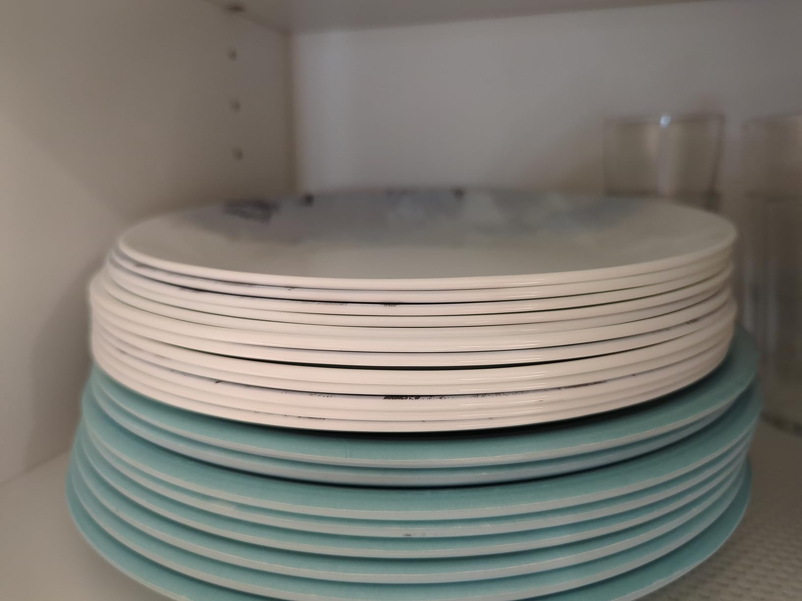 Corelle Vitrelle Glass 12-Piece Country Cottage Chip and Break Resistant Dinner Set, Green/Blue customer photo 1
