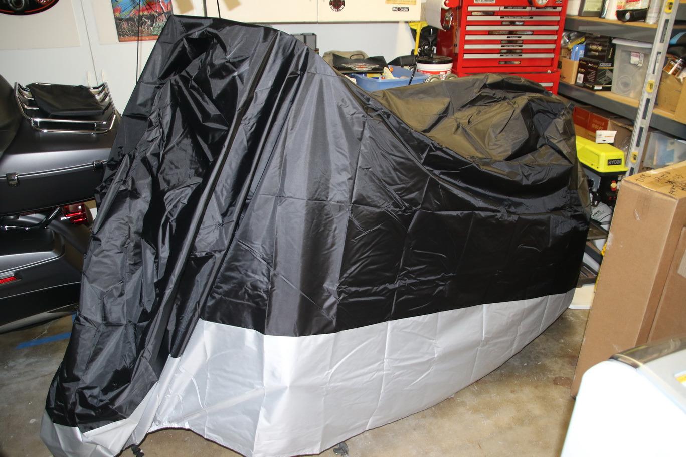 XYZCTEM All Season Black Waterproof Sun Motorcycle Cover, Fits up to 108