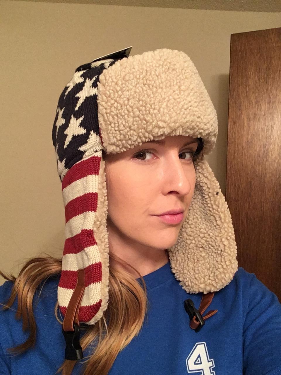 Stars and Stripes America Flag Aviator Trapper Hat Trooper Ear Flaps Ushanka Eskimo Warm Winter Cold Weather Hat customer photo 1