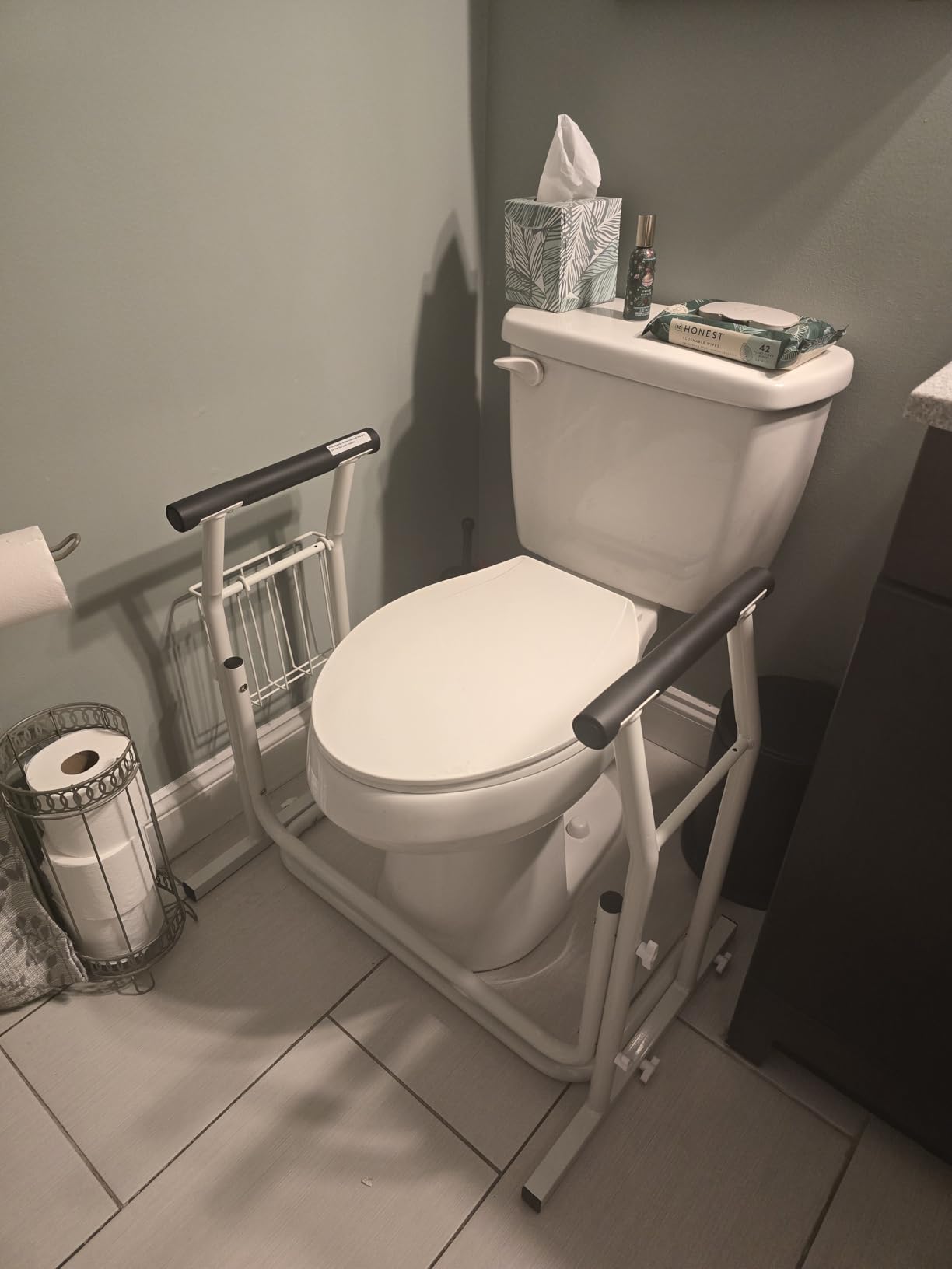 Vive Toilet Safety Rail with Arms - 300LBS Support Frame with Handles for Seniors, Elderly, Handicap & Disabled - Grab Bar Handrail - Bathroom Riser Assistance Aid - Stand Alone Lifter to Help Stand customer photo 1
