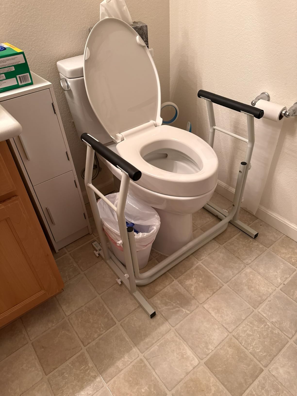 Vive Toilet Safety Rail with Arms - 300LBS Support Frame with Handles for Seniors, Elderly, Handicap & Disabled - Grab Bar Handrail - Bathroom Riser Assistance Aid - Stand Alone Lifter to Help Stand customer photo 2