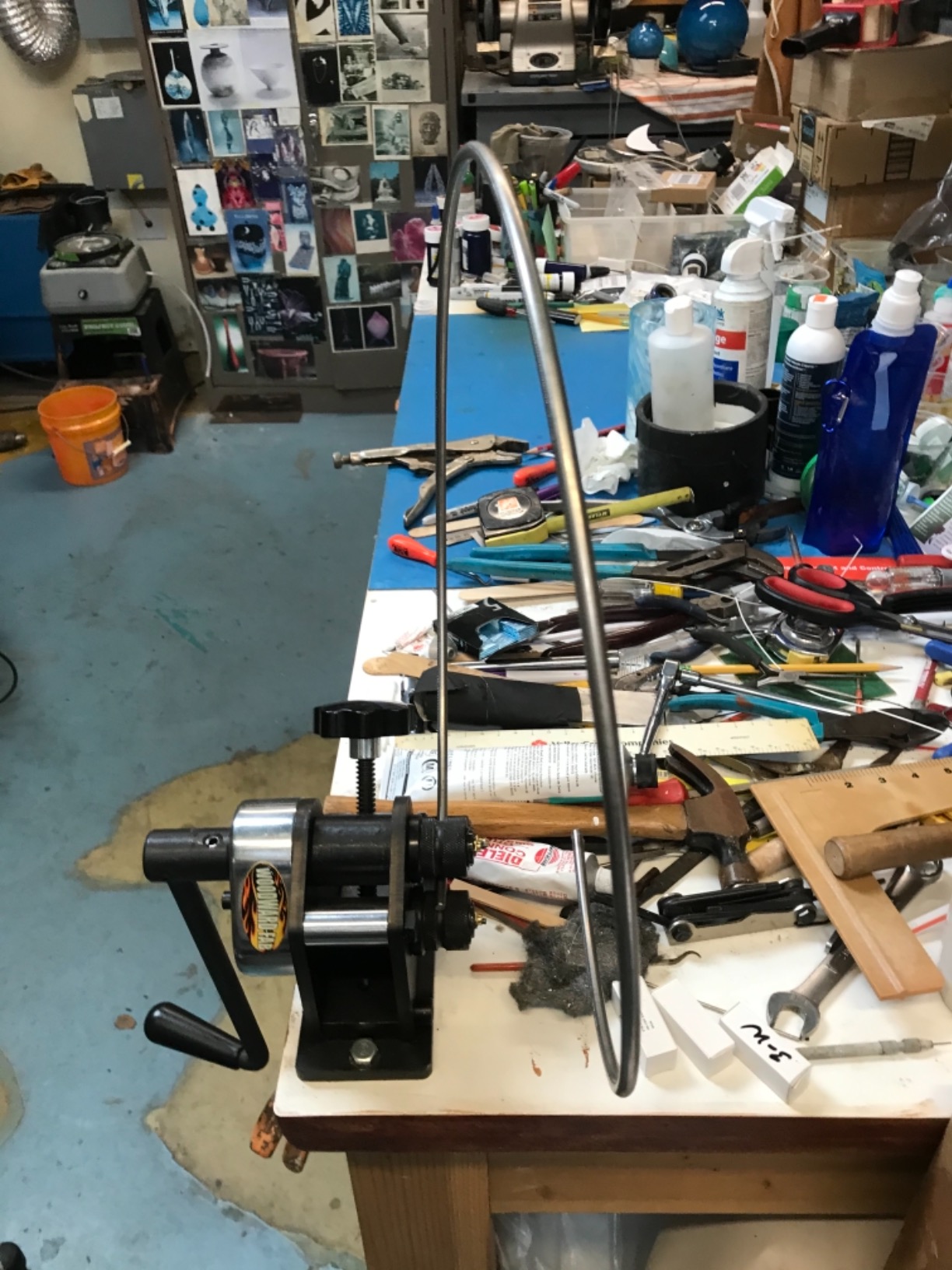 KAKA INDUSTRIAL Manual Ring Roll Bender PR-3 | 3 inch Min. Diameter Roller for 1/4 inch Round Bar and 1x3/16 inch Flat Bar | Hand Crank Design for Chandeliers, Plant Holders customer photo 1