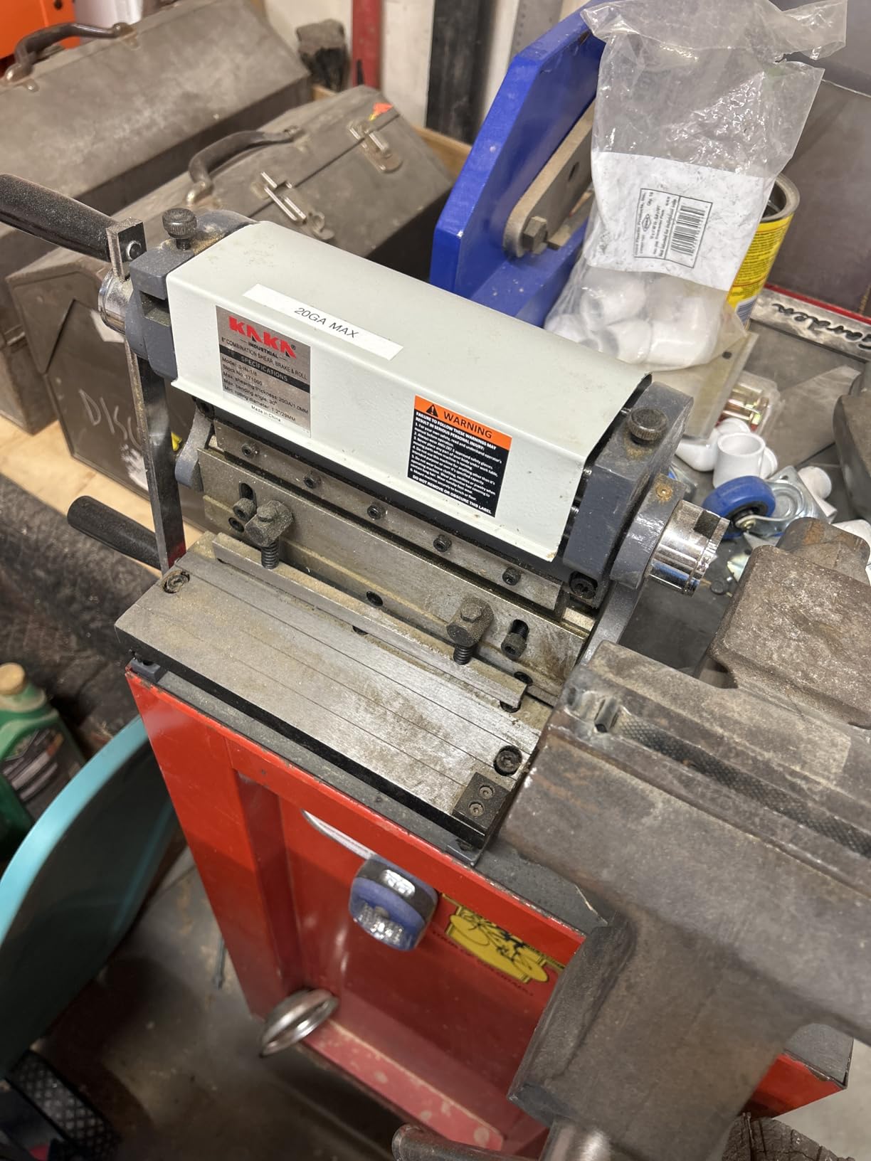 KAKA INDUSTRIAL Metal Brake, 8-inch, 3-In-1 Combination Shear Brake Roll Machine, 20-Gauge Shear, 90° | Slip Roll Machine for Bending Rolling 3-IN-1/8 customer photo 1