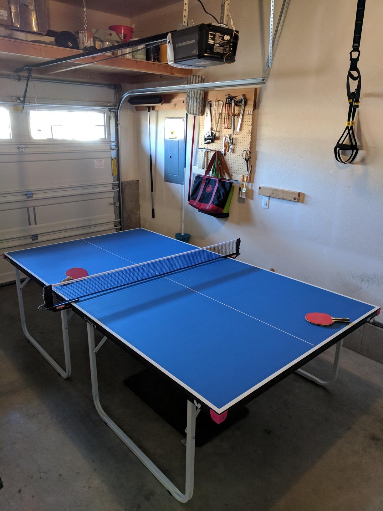 Butterfly Compact 19 Ping Pong Table - Foldable Table Tennis Table with Wheels - Regulation Size - Ships Assembled customer photo 2
